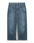 Denim midi skirt