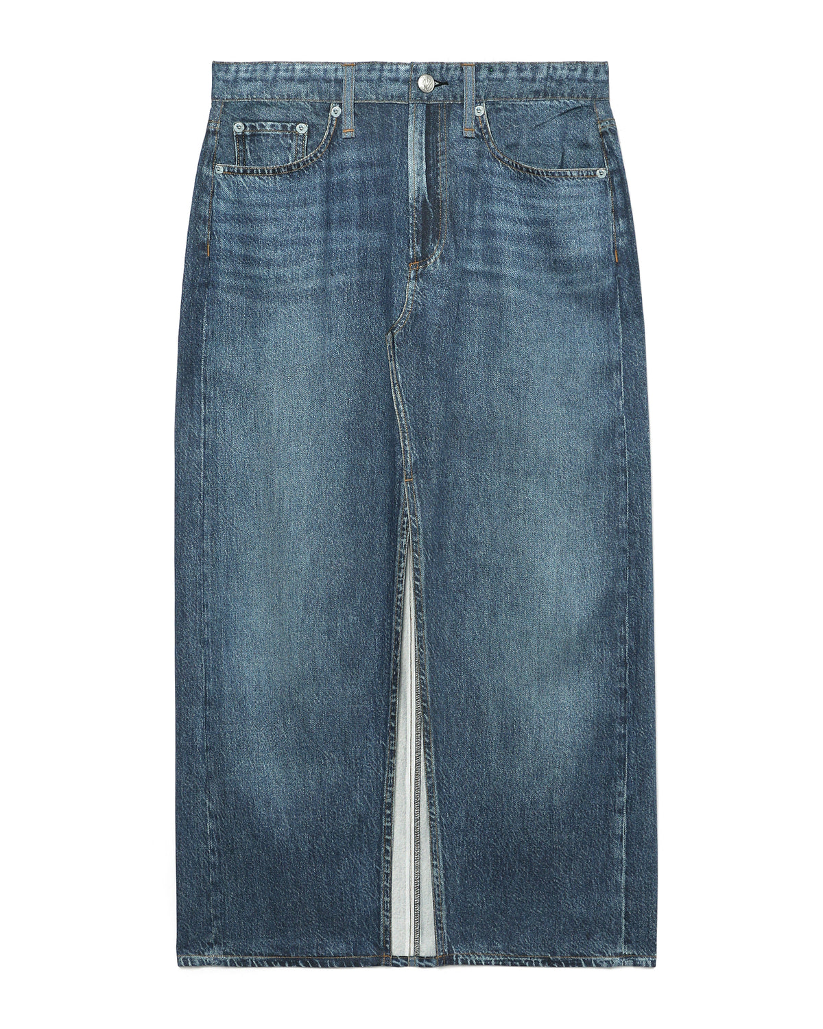 Denim midi skirt