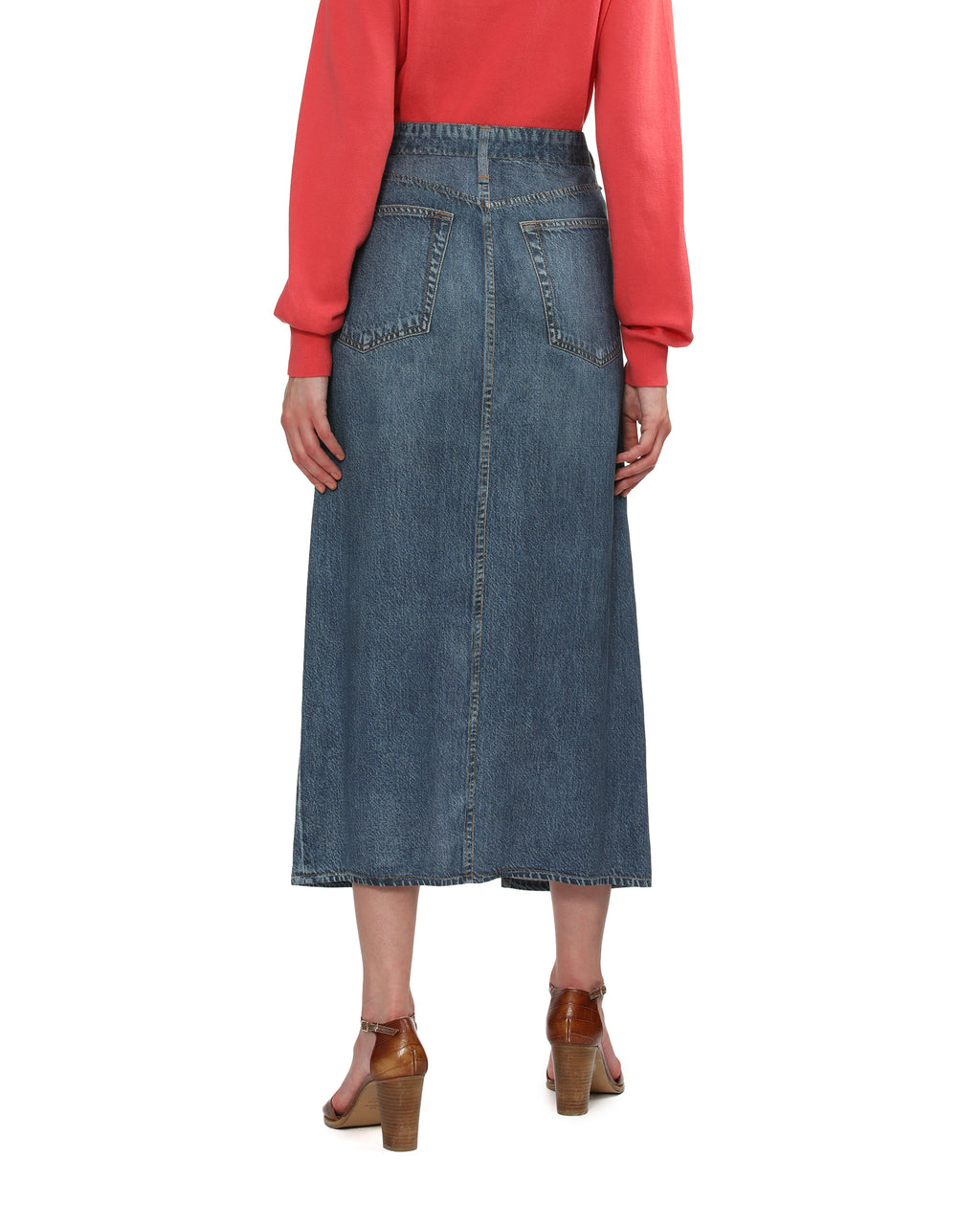 Denim midi skirt