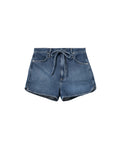Drawstring denim shorts