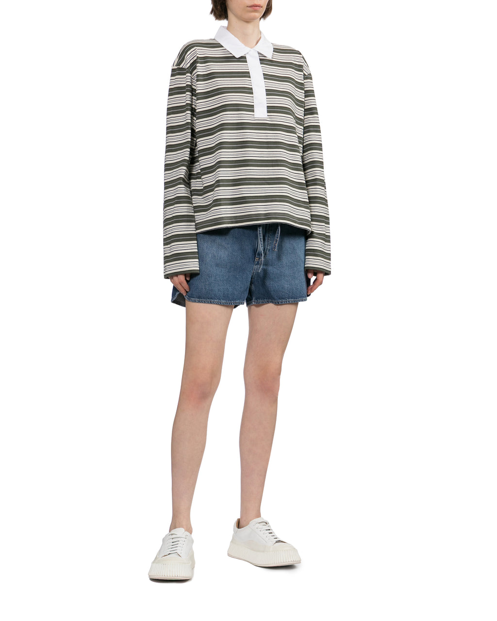 Drawstring denim shorts