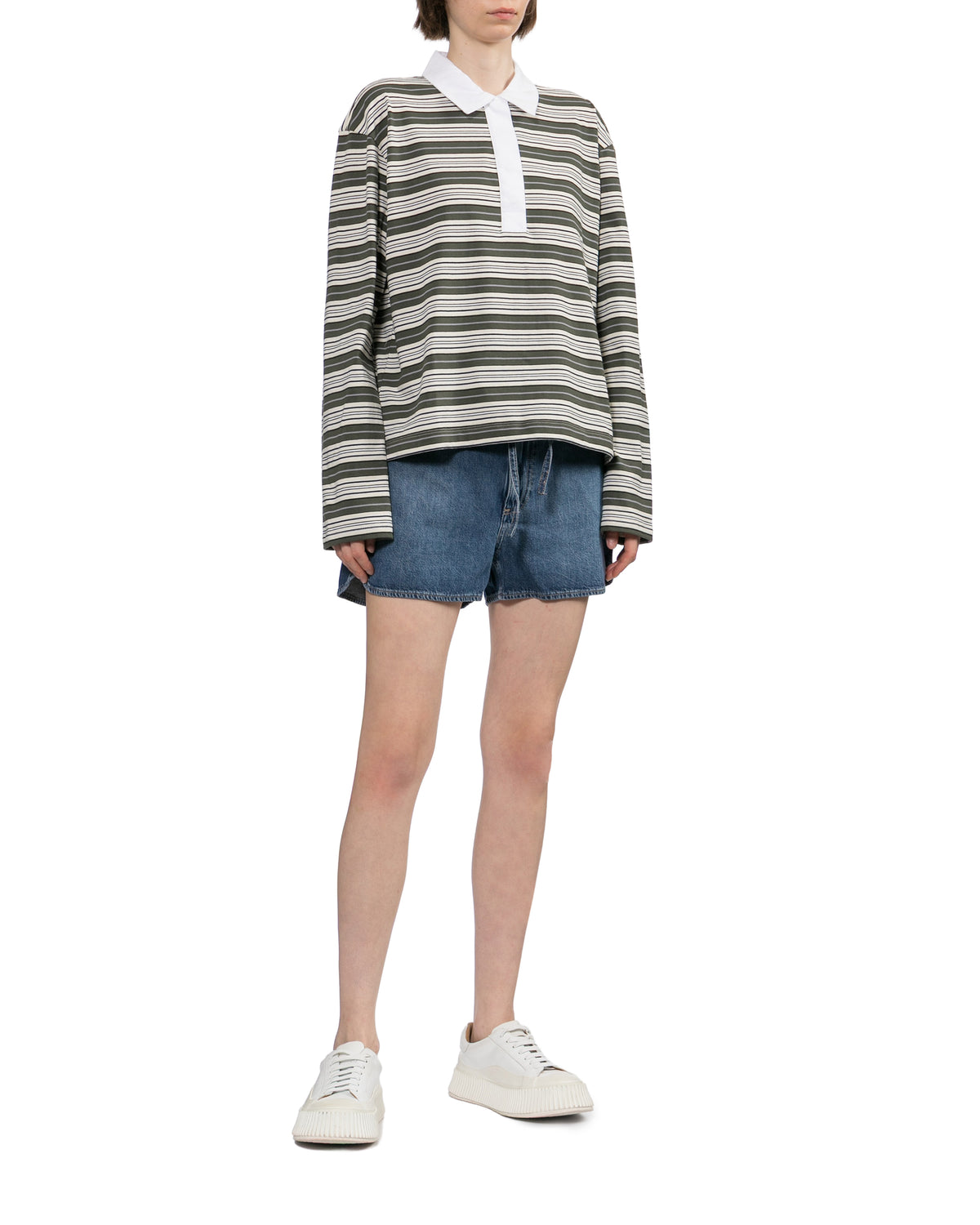 Drawstring denim shorts