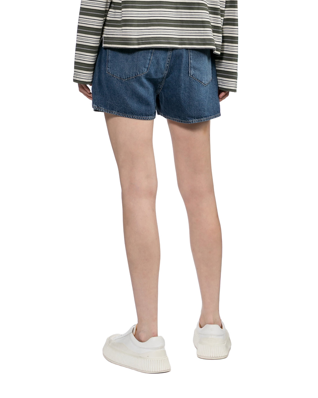 Drawstring denim shorts