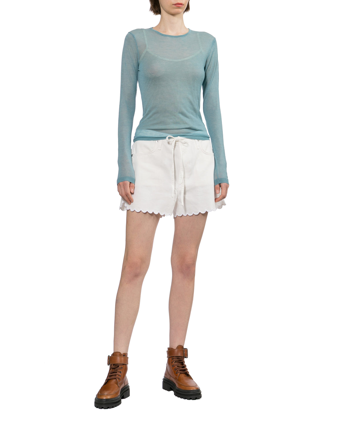 Scalloped hem shorts