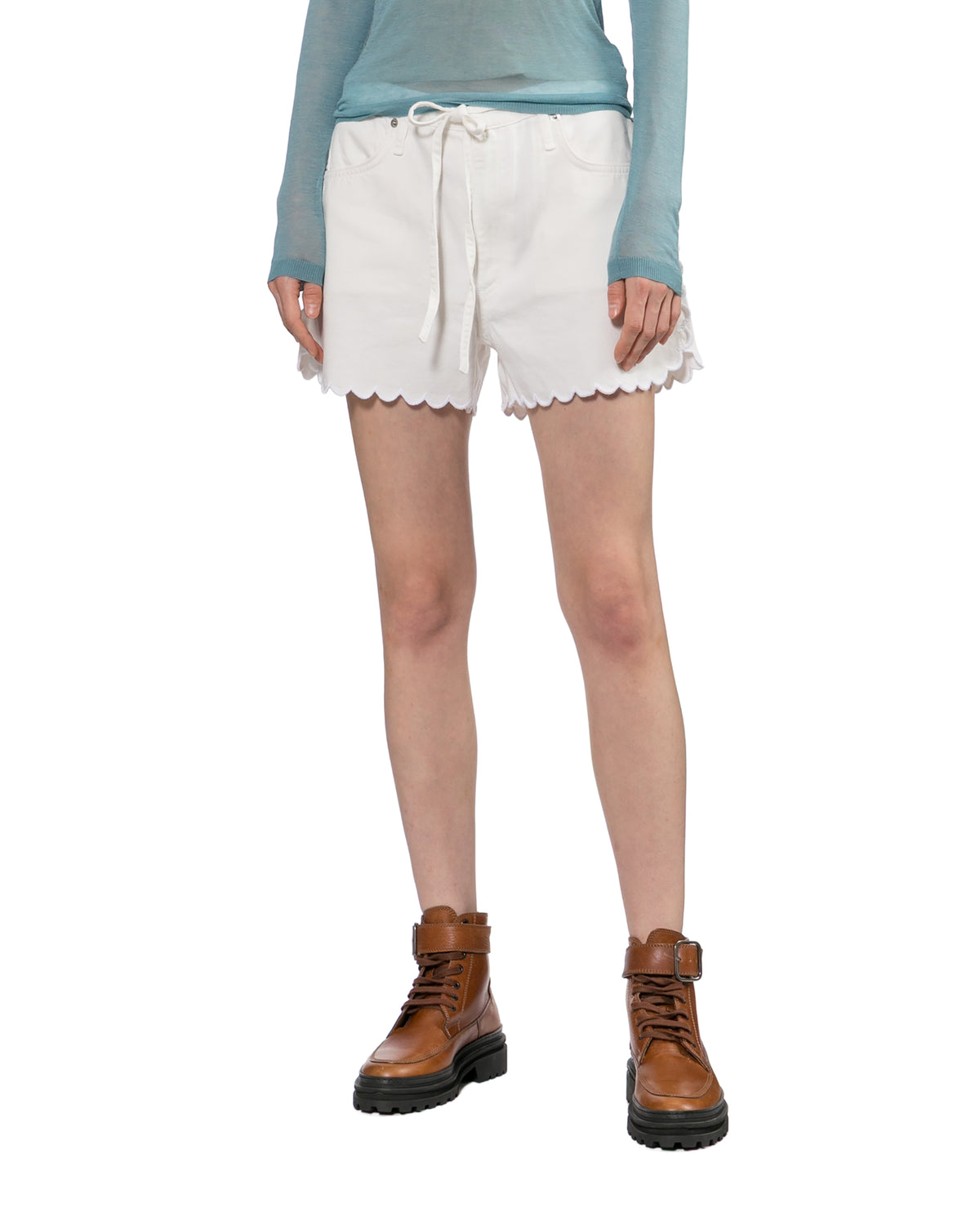 Scalloped hem shorts