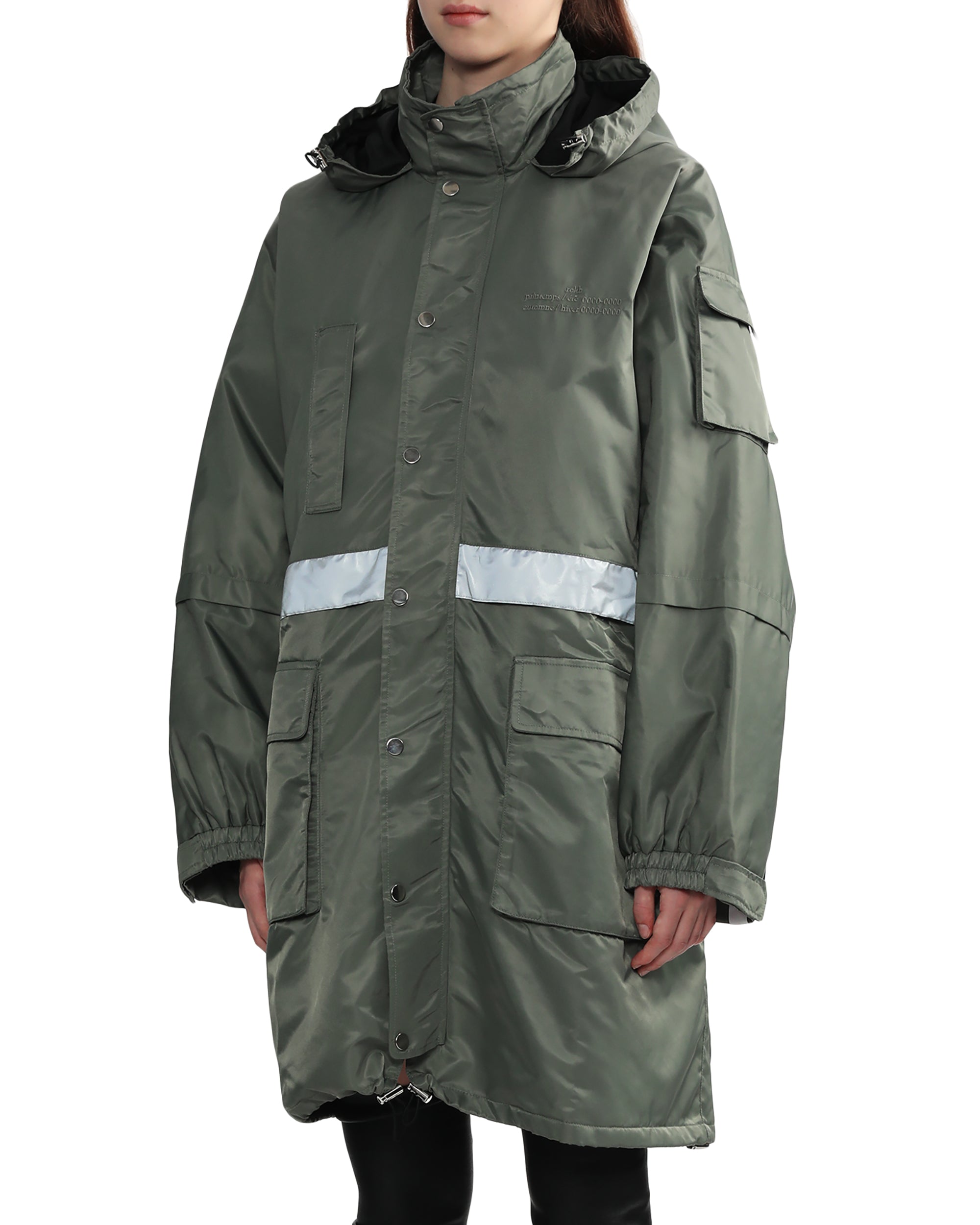 Contrasting strap detail coat