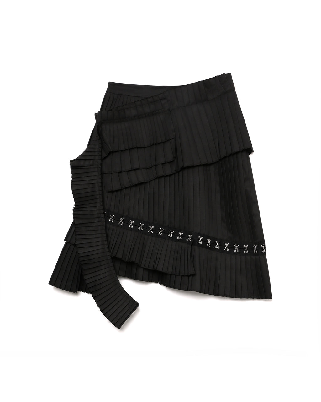 Asymmetric pleated skirt