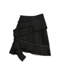 Asymmetric pleated skirt