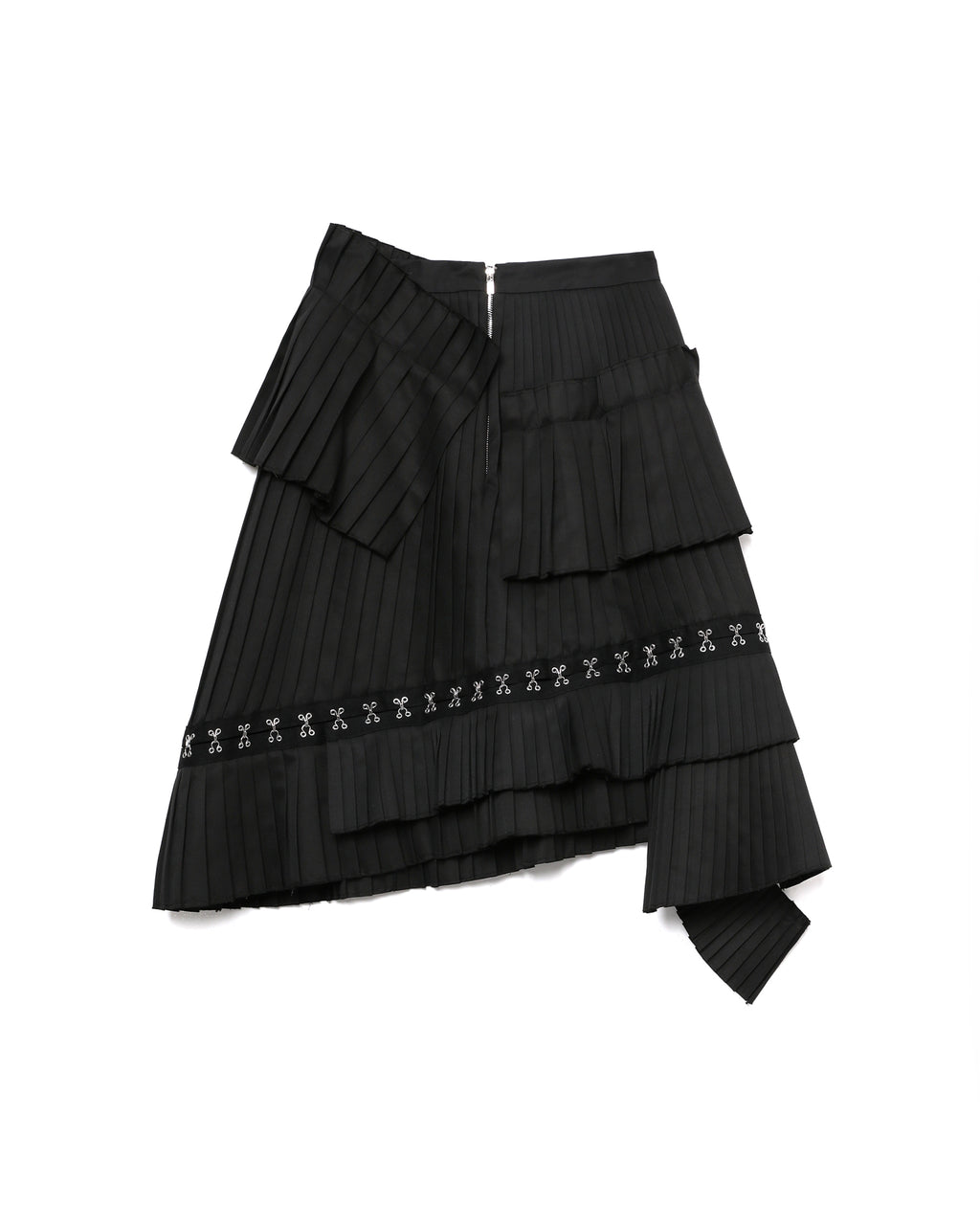 Asymmetric pleated skirt