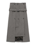 Belted button down skirt