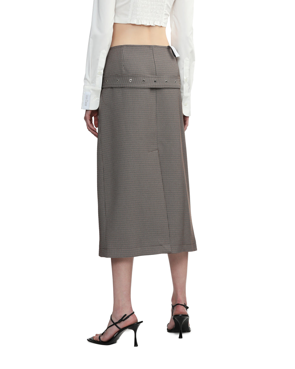 Belted button down skirt
