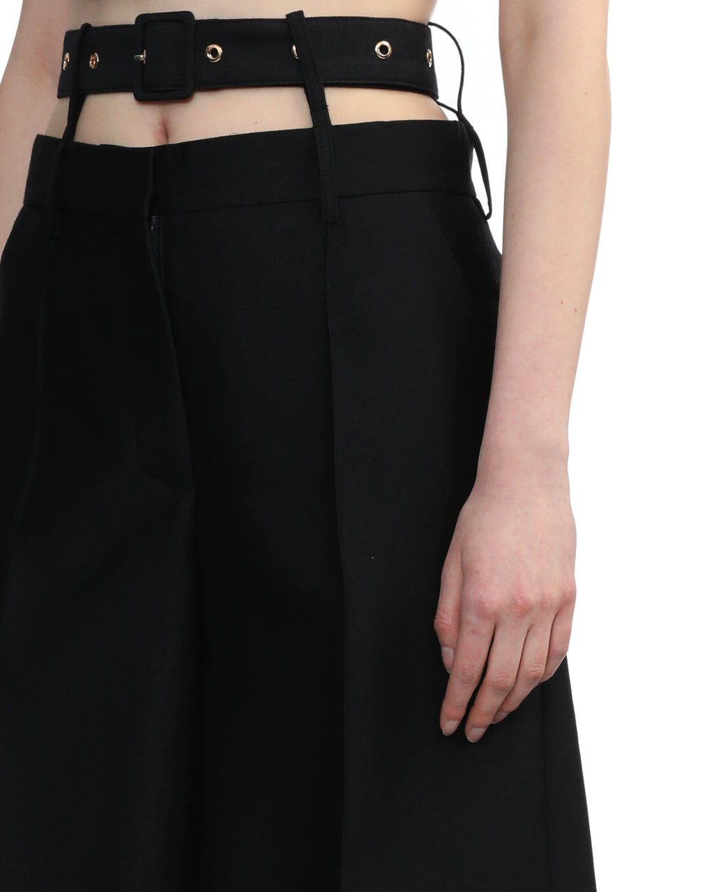 Belted cut out pants