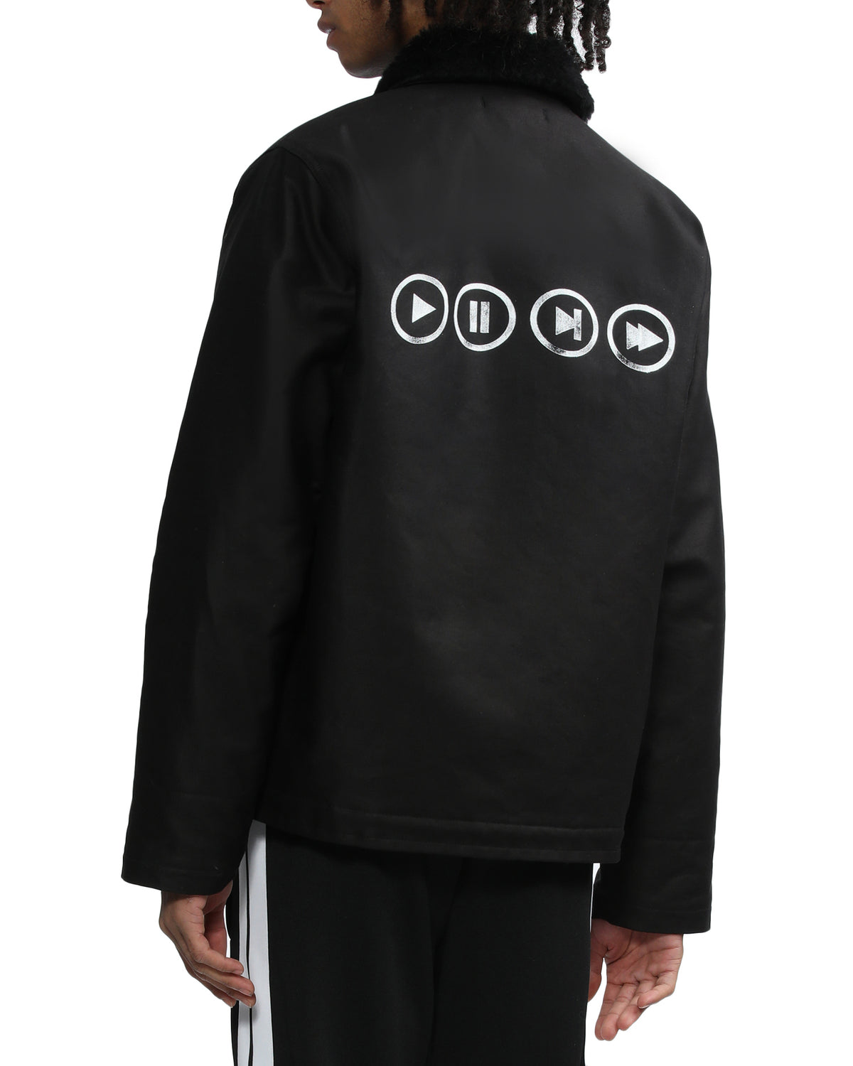 Logo shearling-panelled jacket