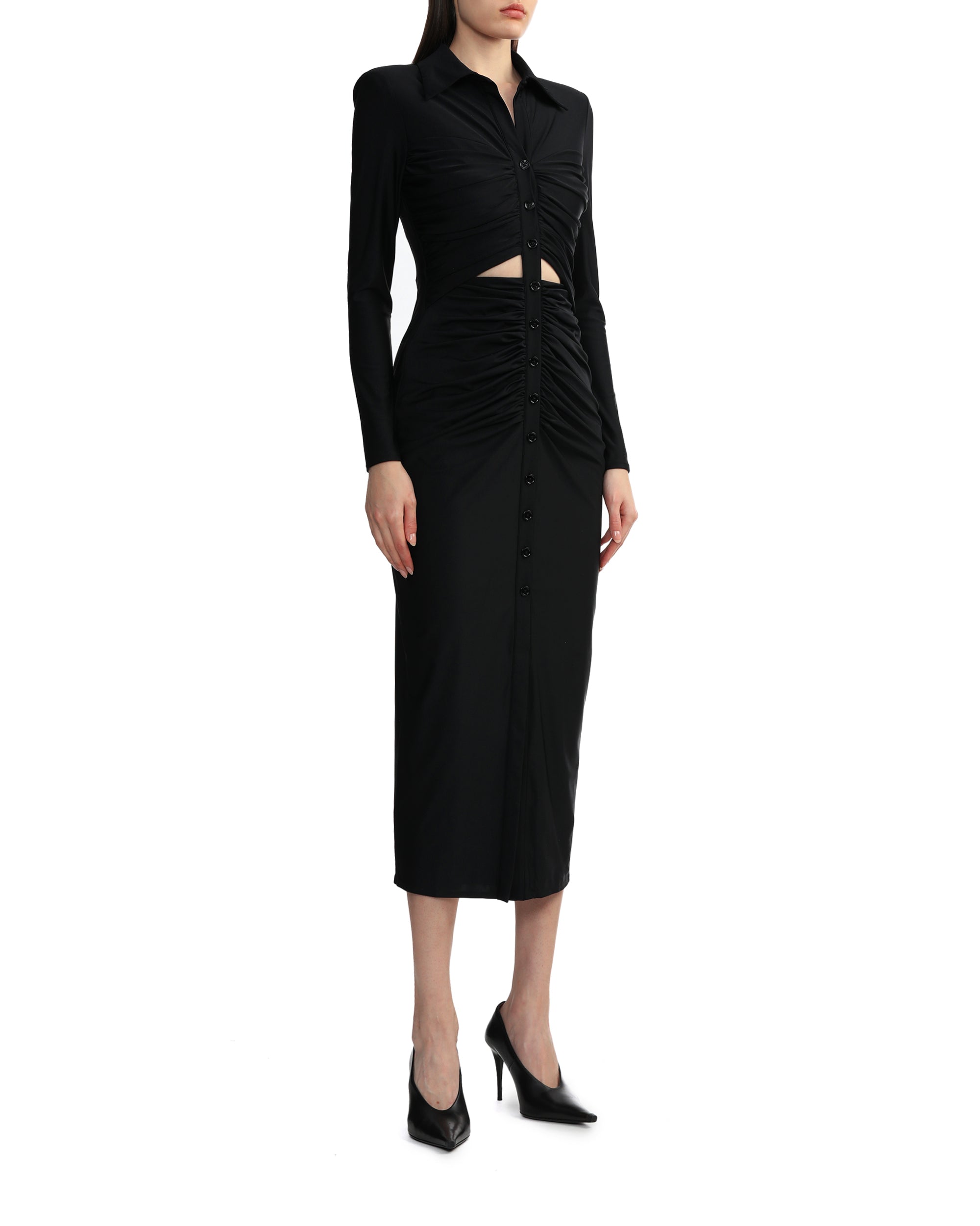 Jersey cut-out midi dress
