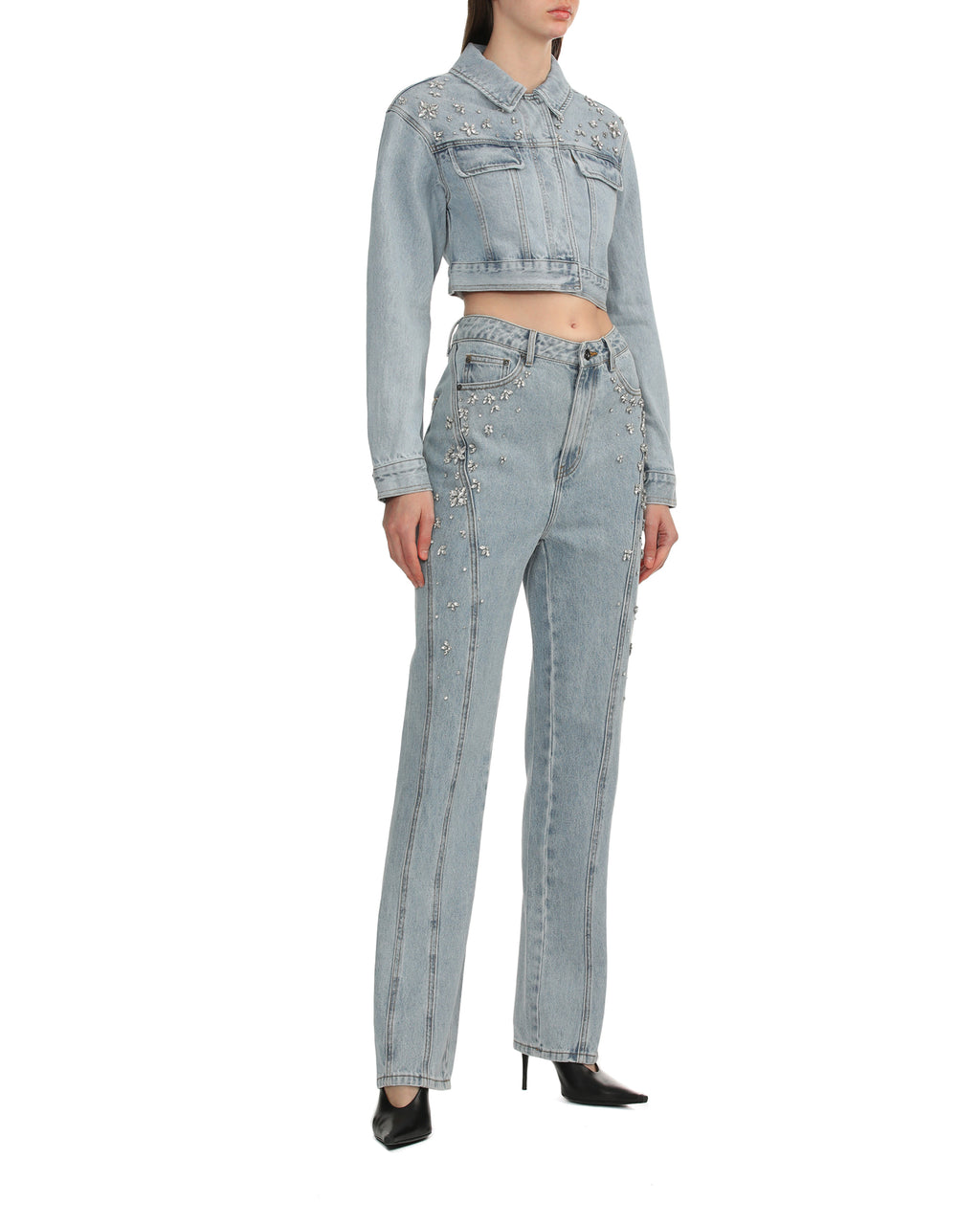 Rhinestone embellished jeans