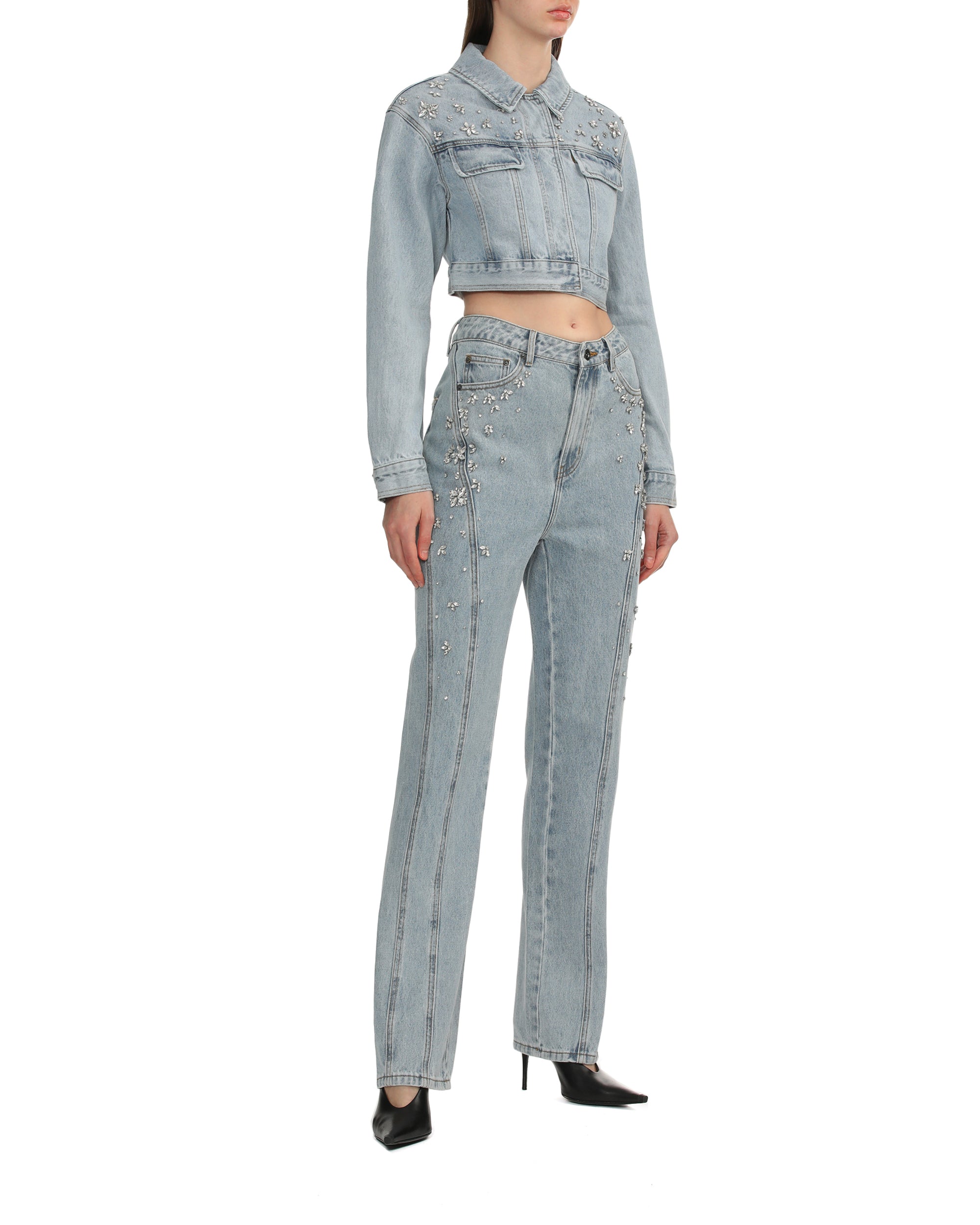 Rhinestone embellished jeans