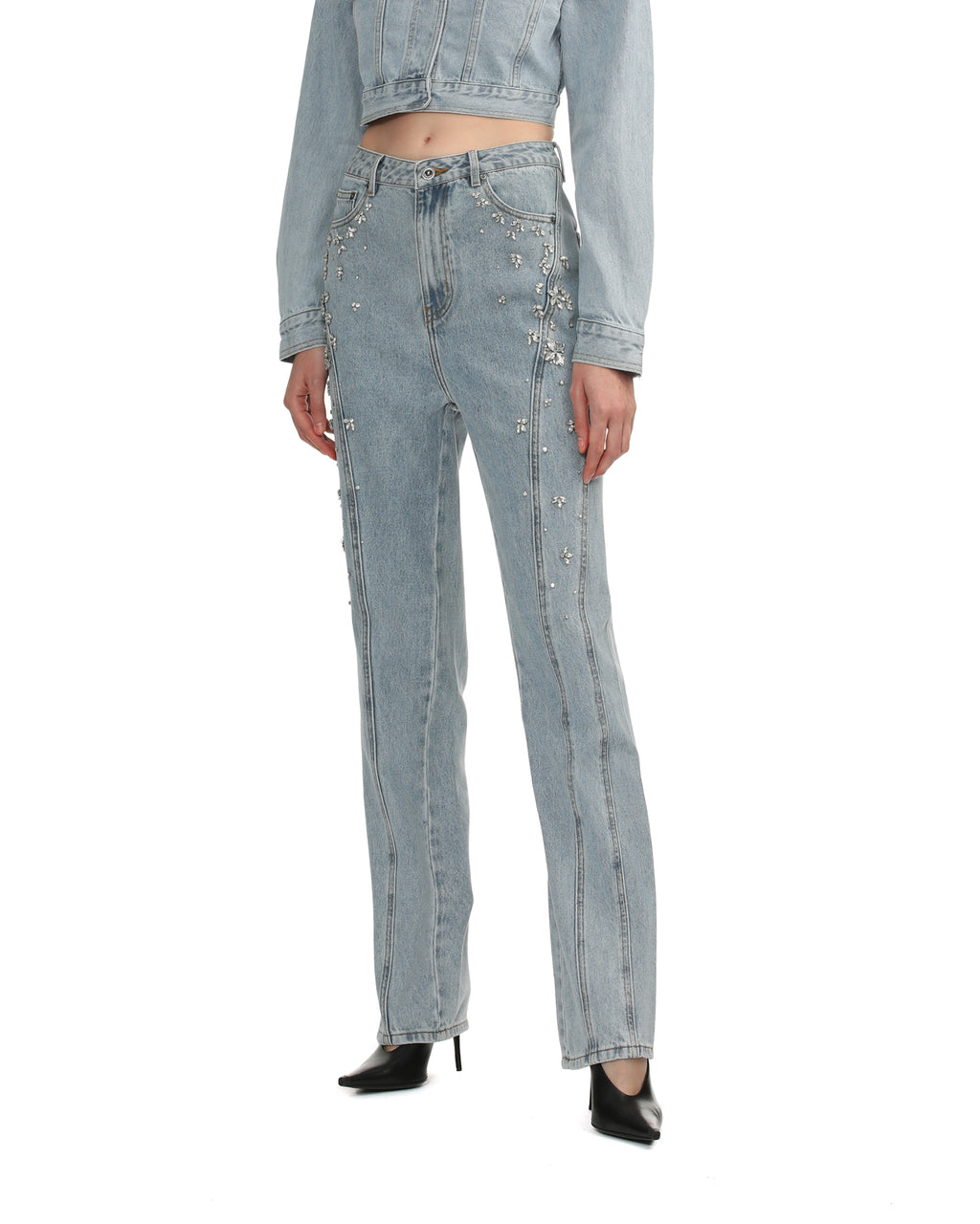 Rhinestone embellished jeans
