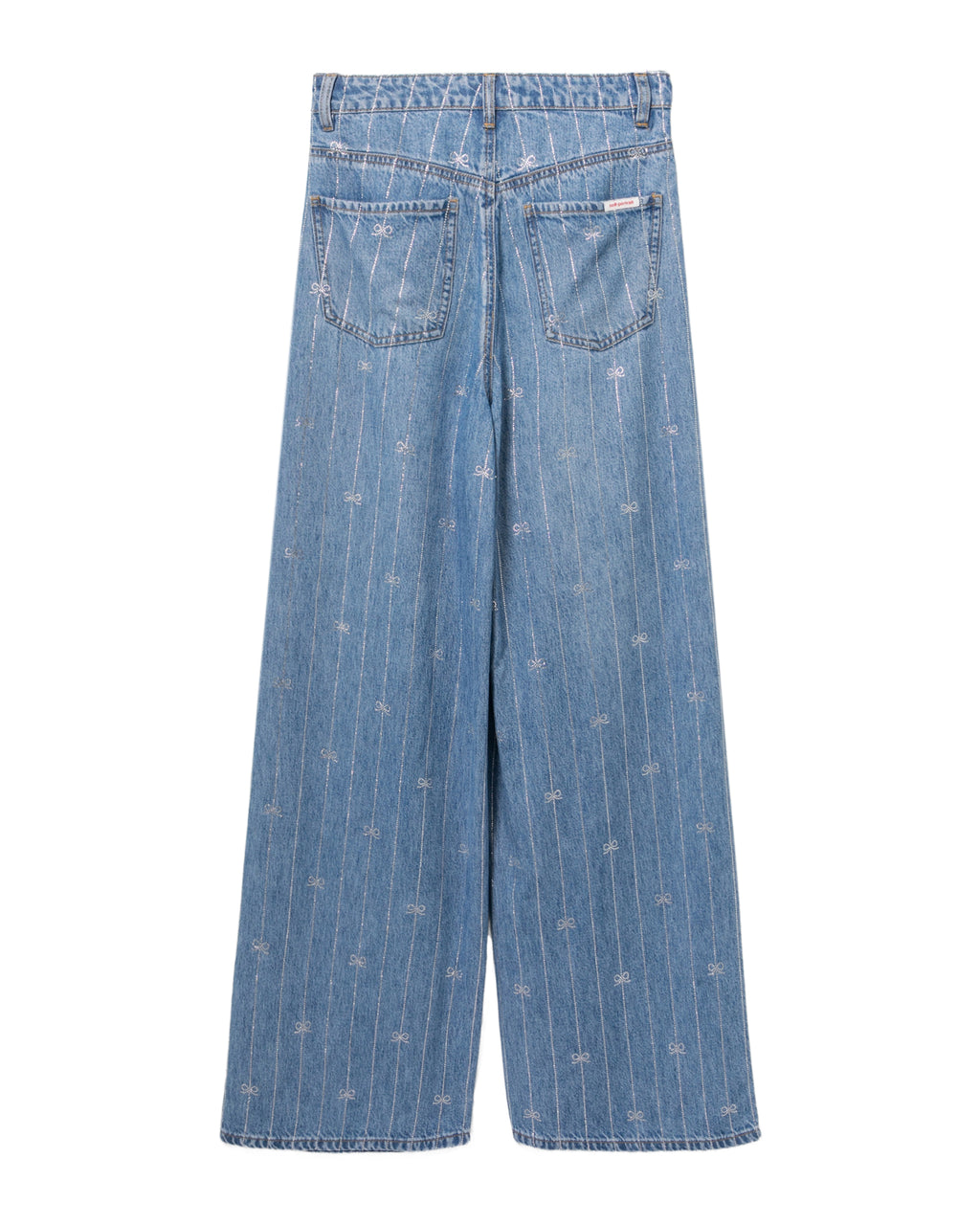 Rhinestone stripe denim jeans