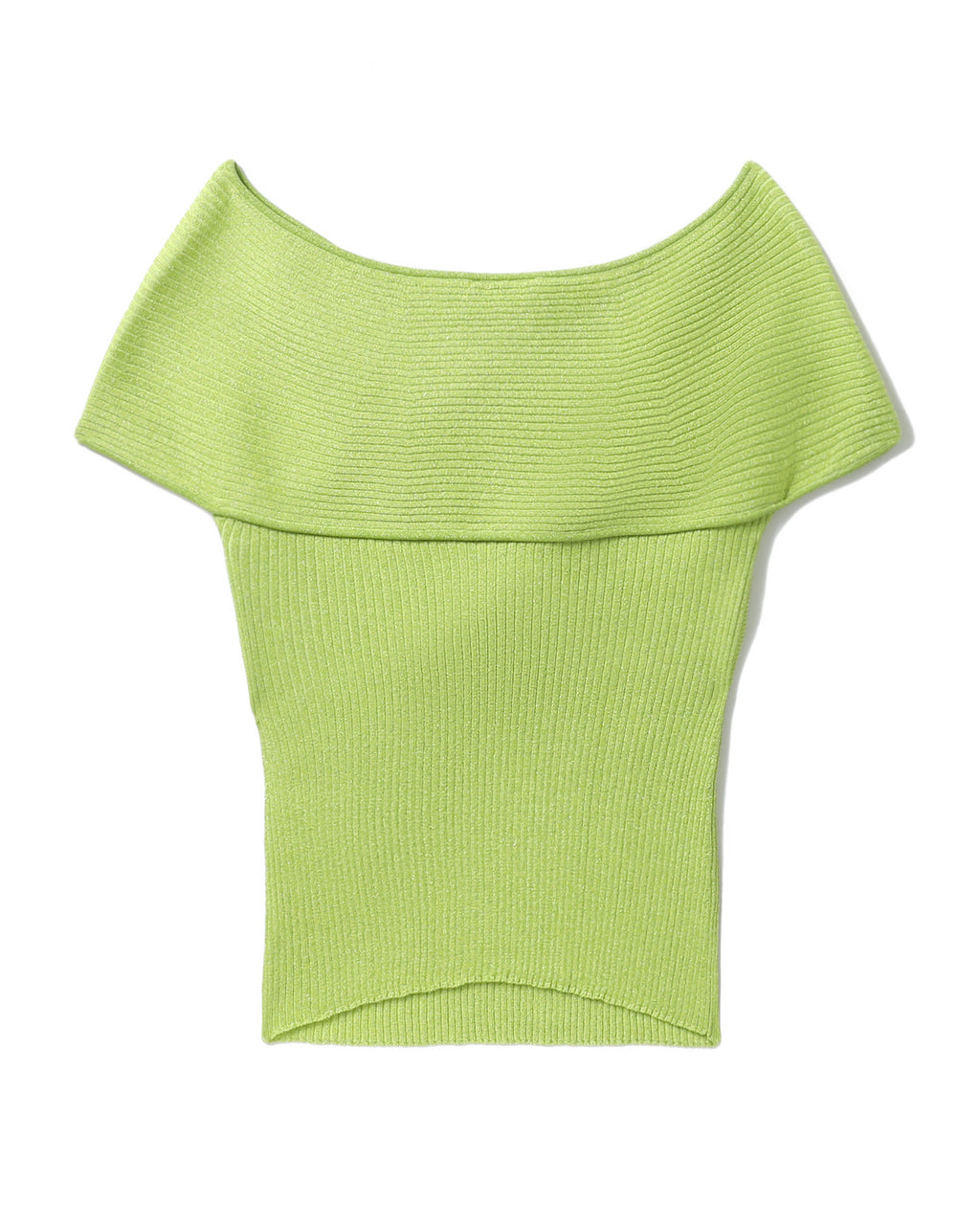 Lurex knit off-shoulder top