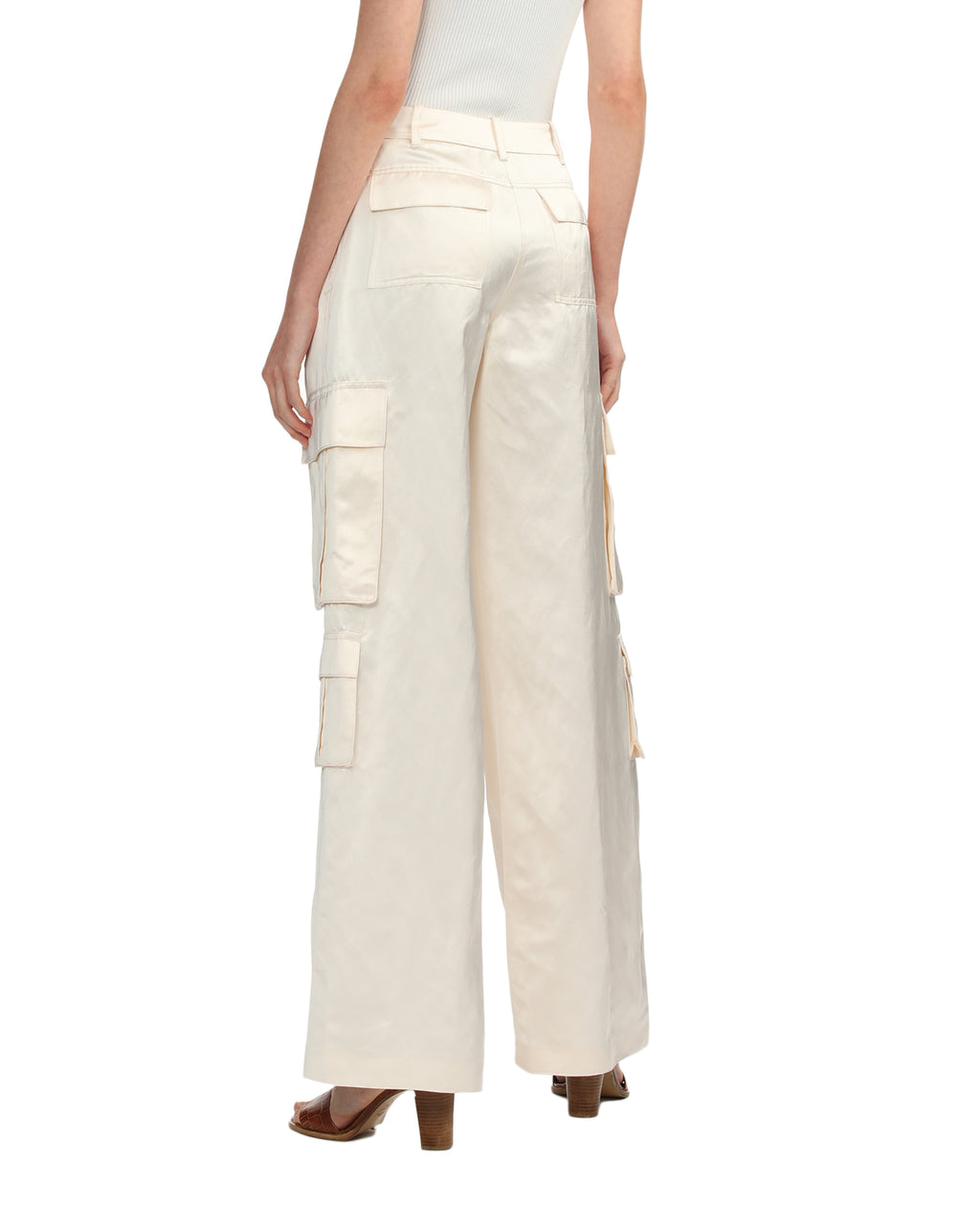 Satin cargo trousers