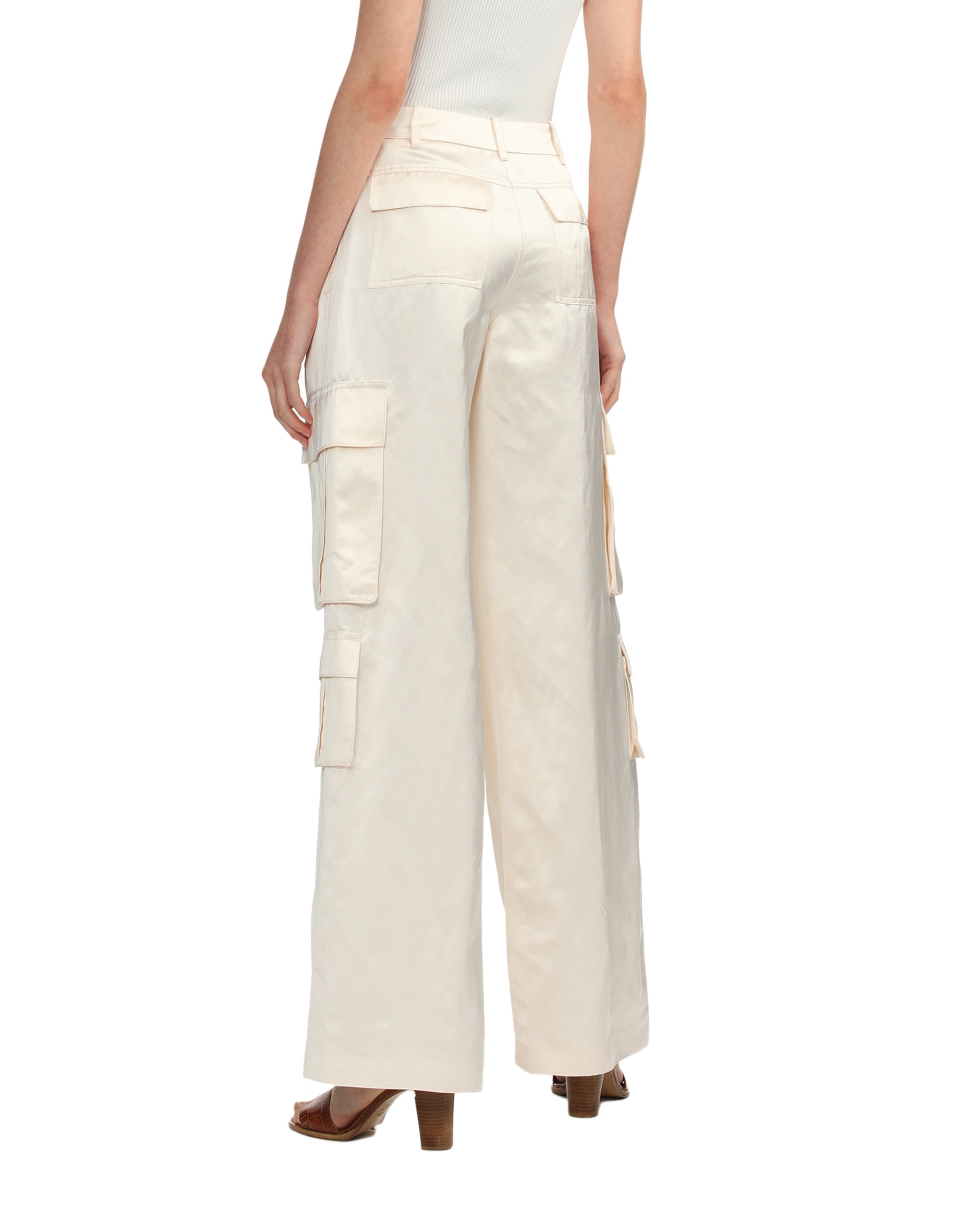 Satin cargo trousers