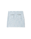 Checked knitted mini skirt
