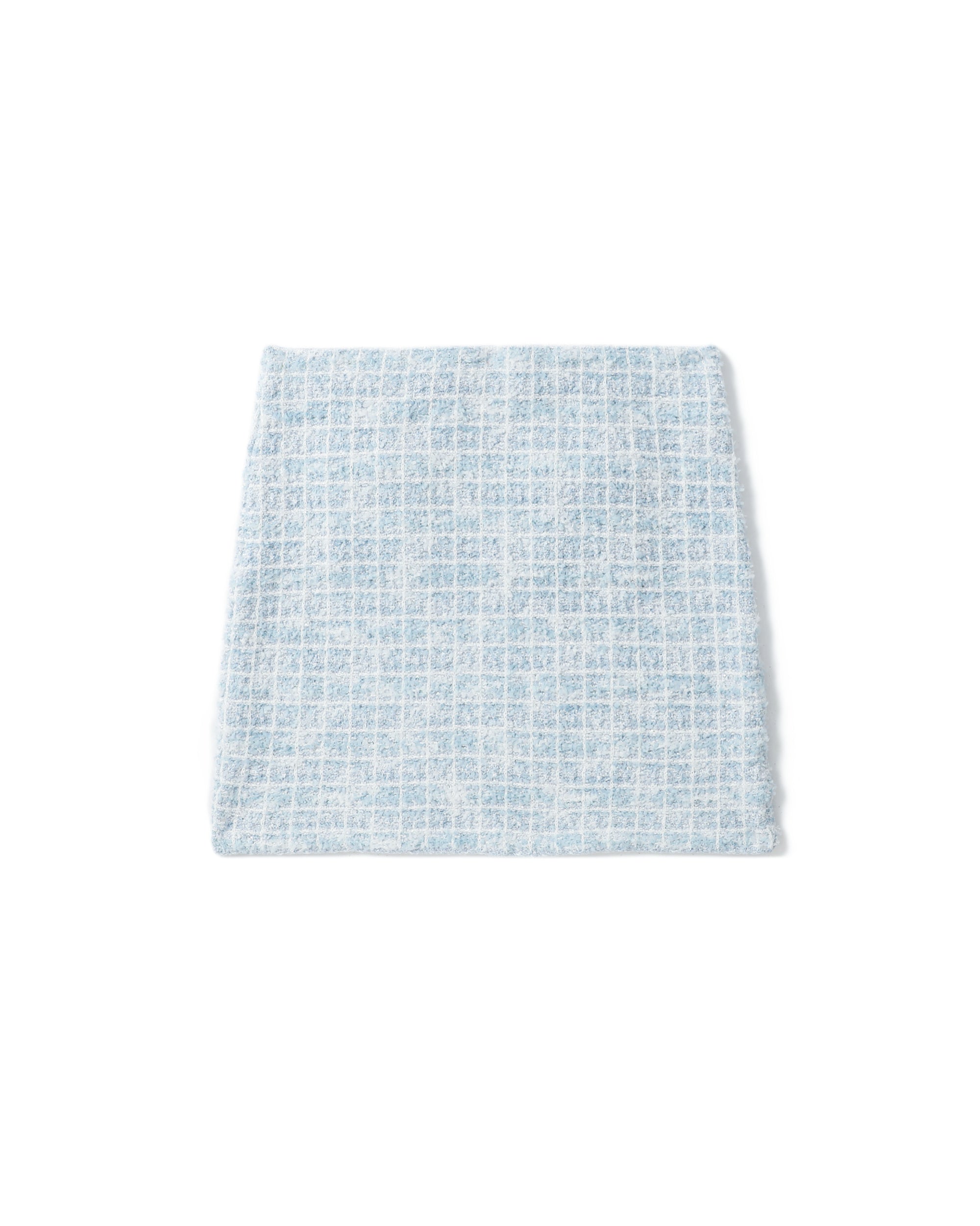Checked knitted mini skirt