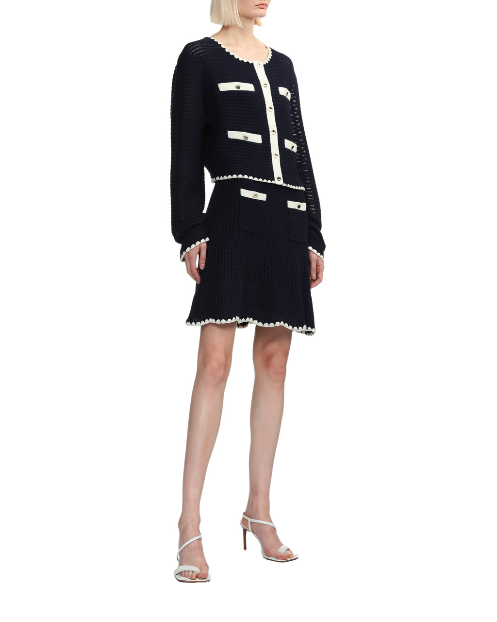 Crochet contrast trim mini skirt
