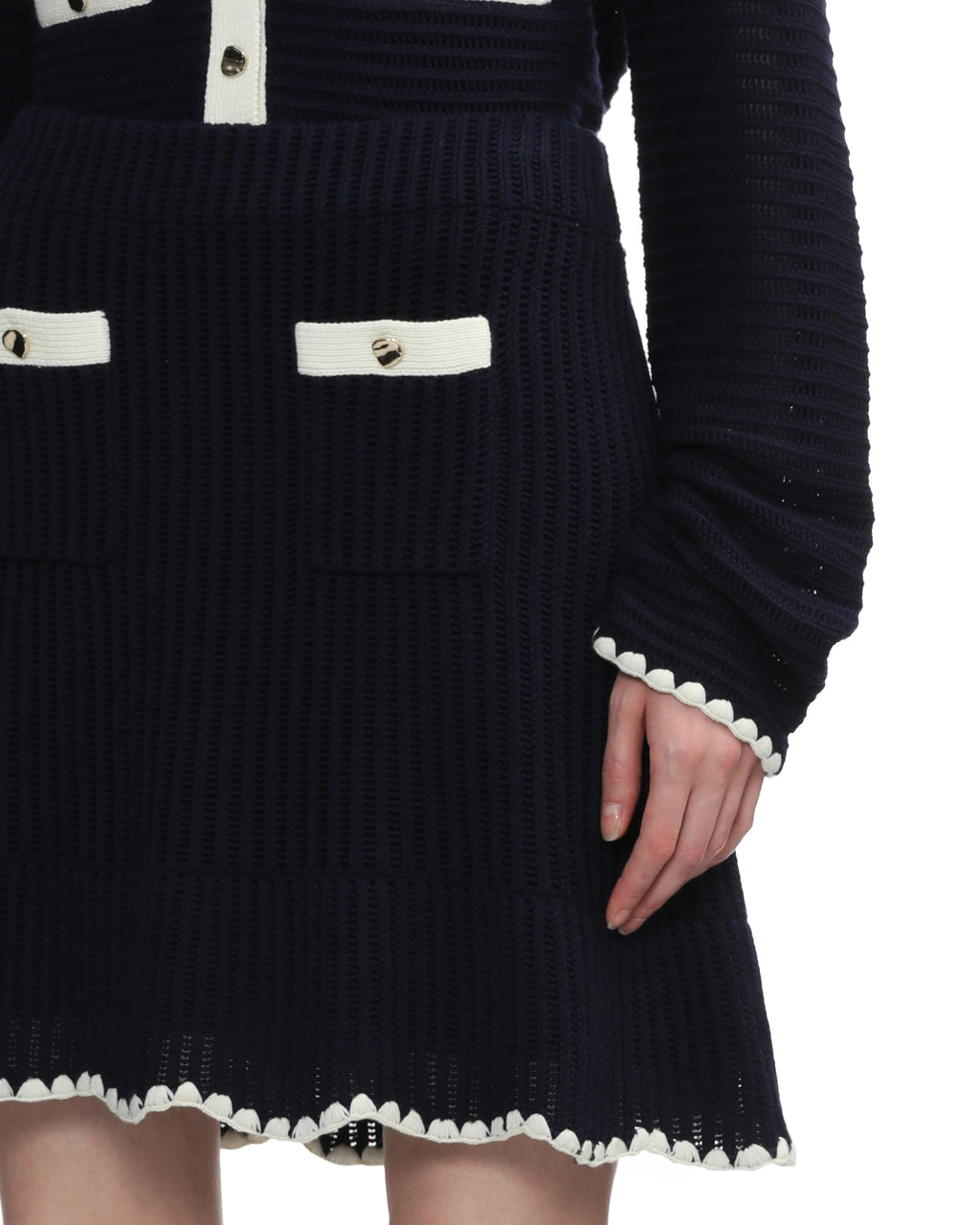 Crochet contrast trim mini skirt