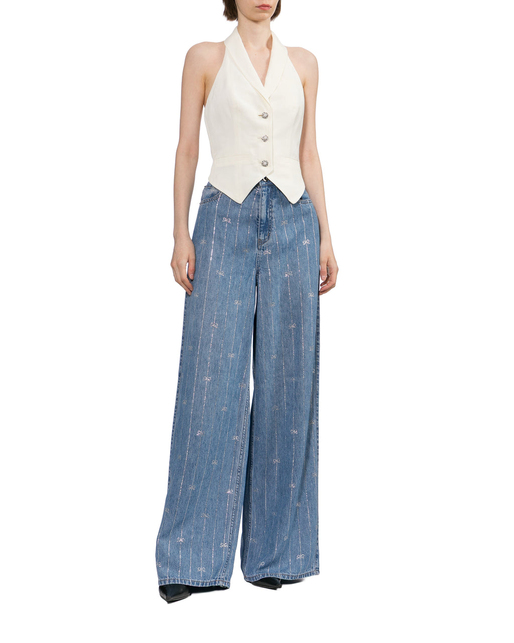 Halter button up top
