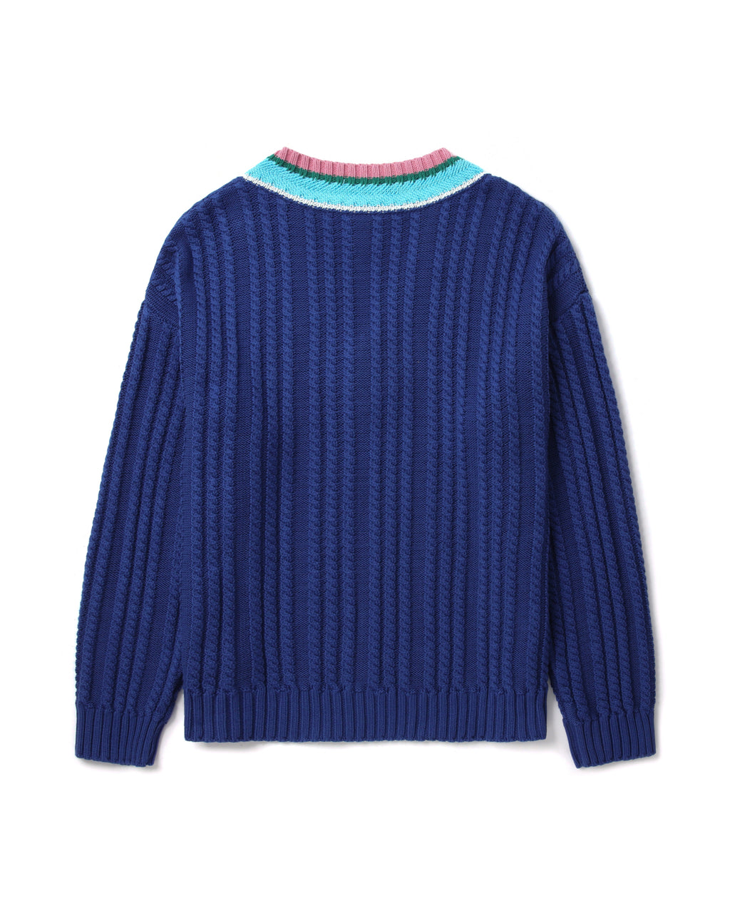Cable knit V-neck sweater