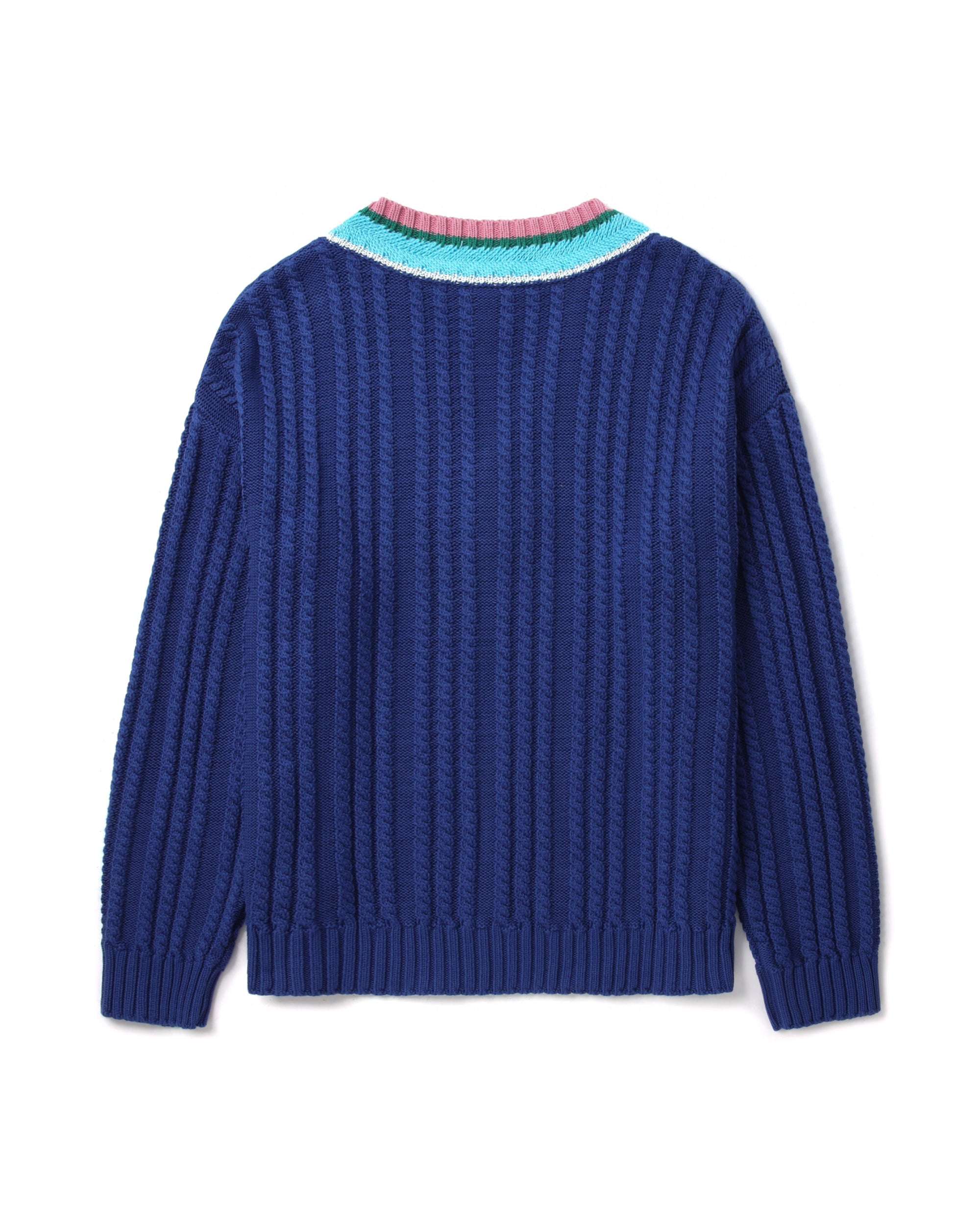 Cable knit V-neck sweater