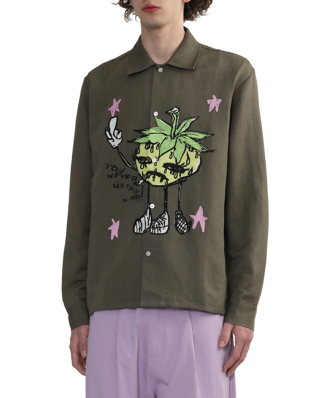 Smoke strawbabies embroidered shirt