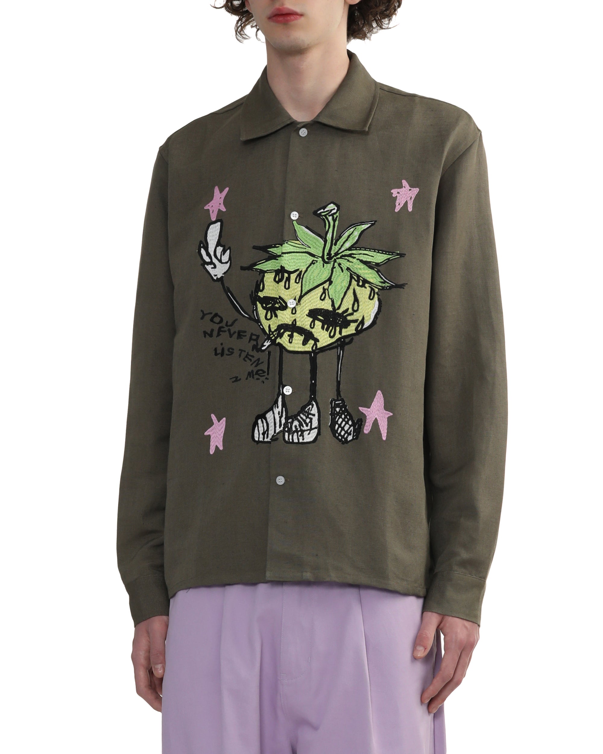 Smoke strawbabies embroidered shirt