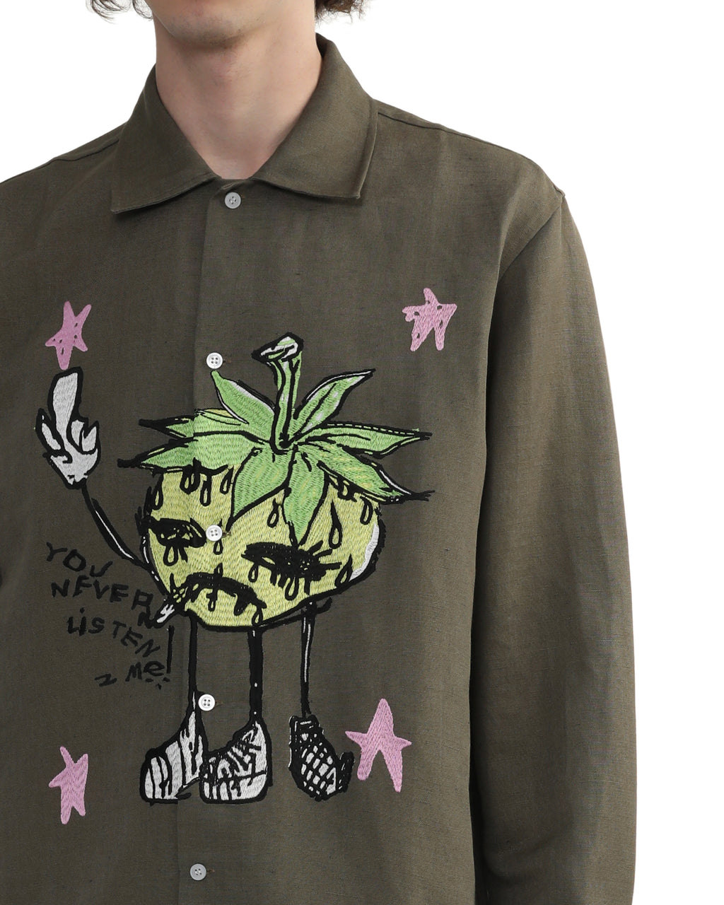 Smoke strawbabies embroidered shirt