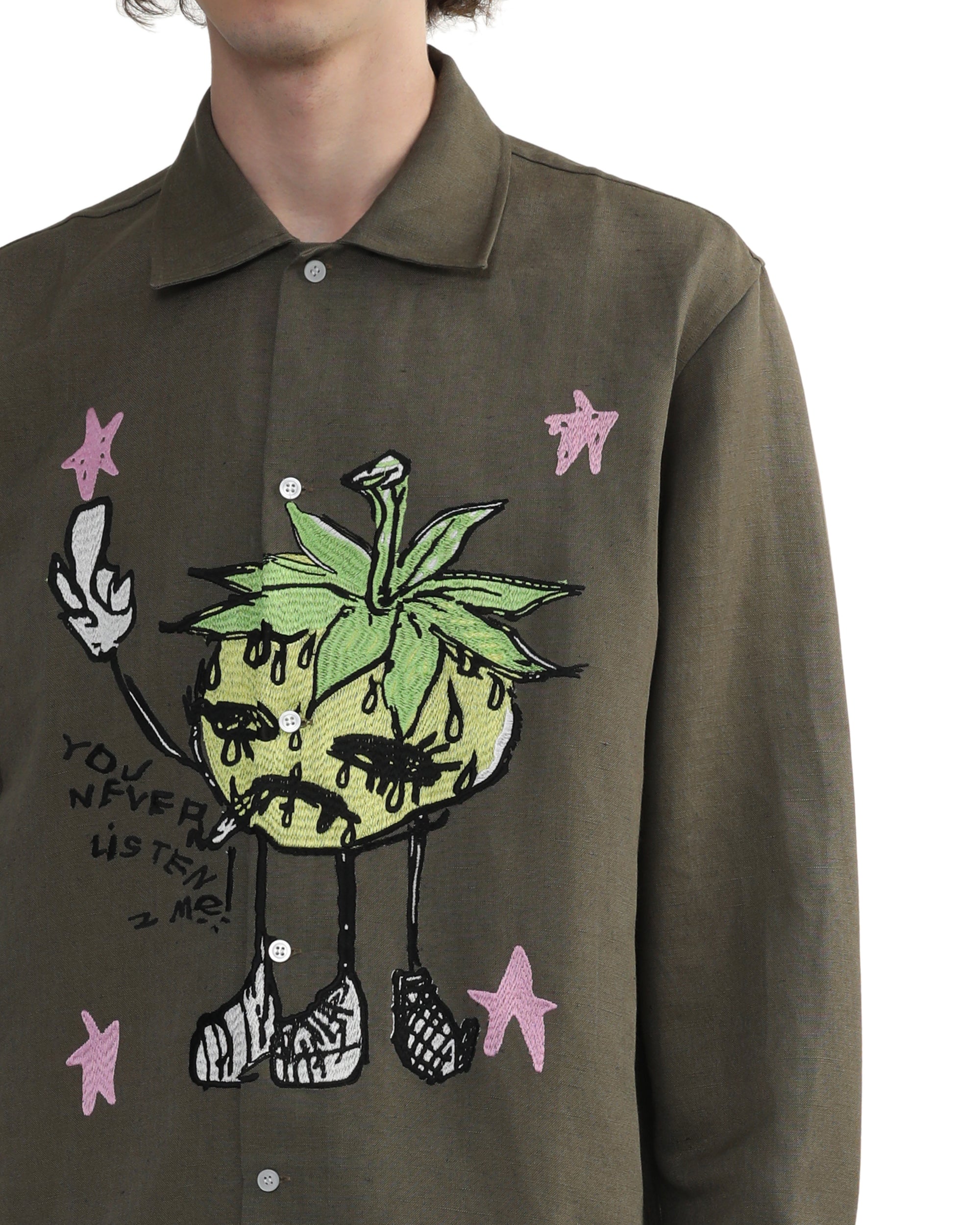 Smoke strawbabies embroidered shirt