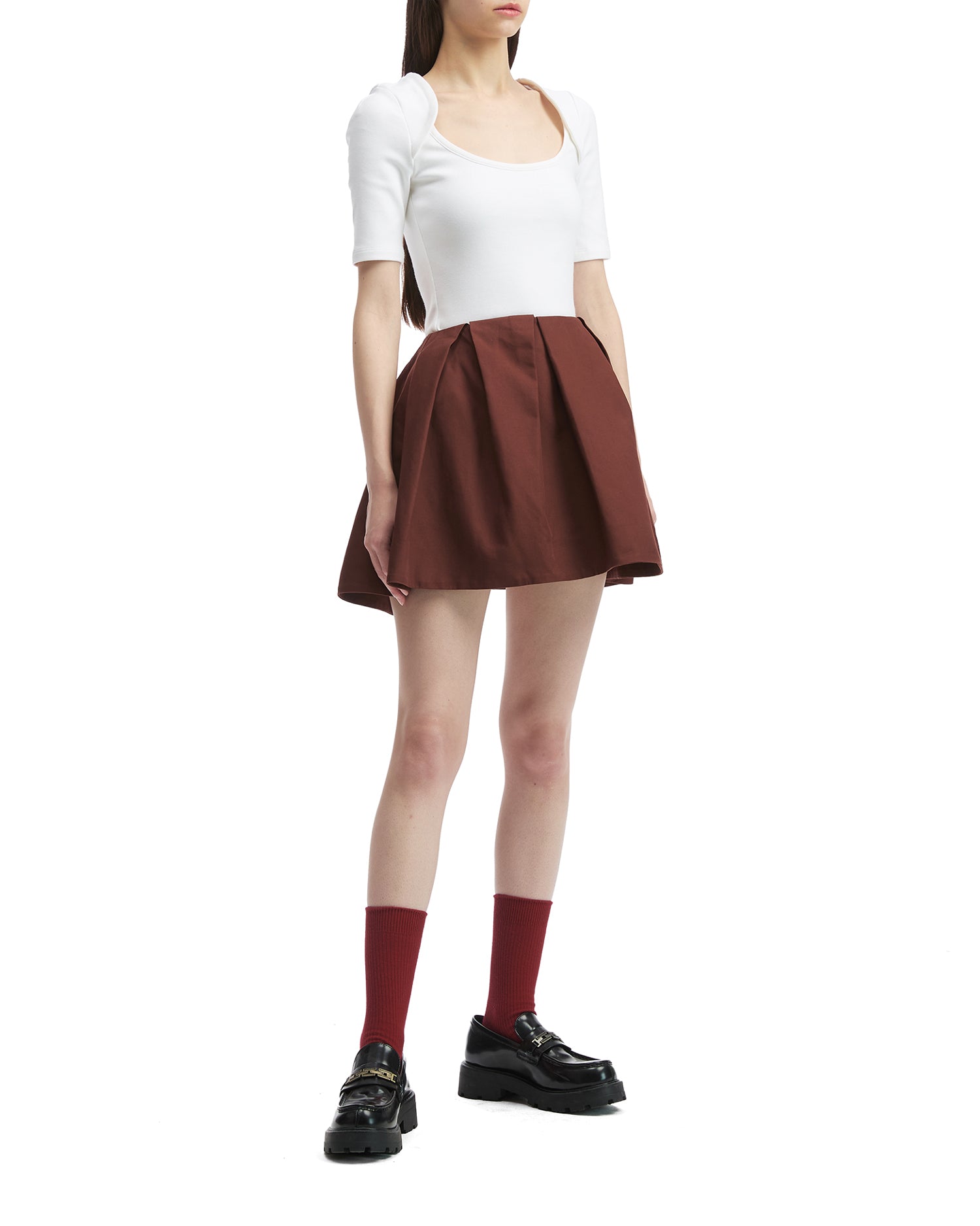 Pleated mini skirt