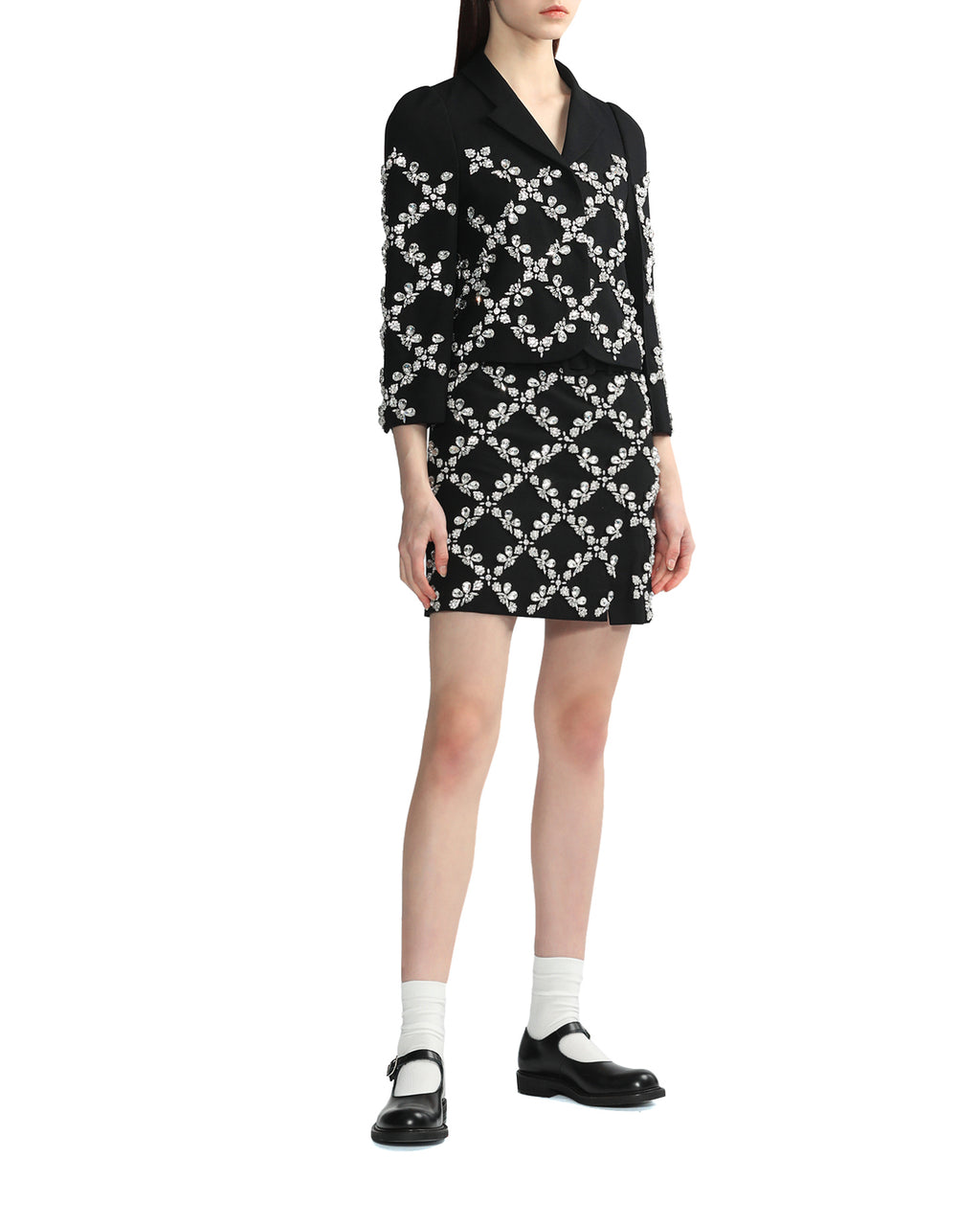 Crystal embellished mini skirt