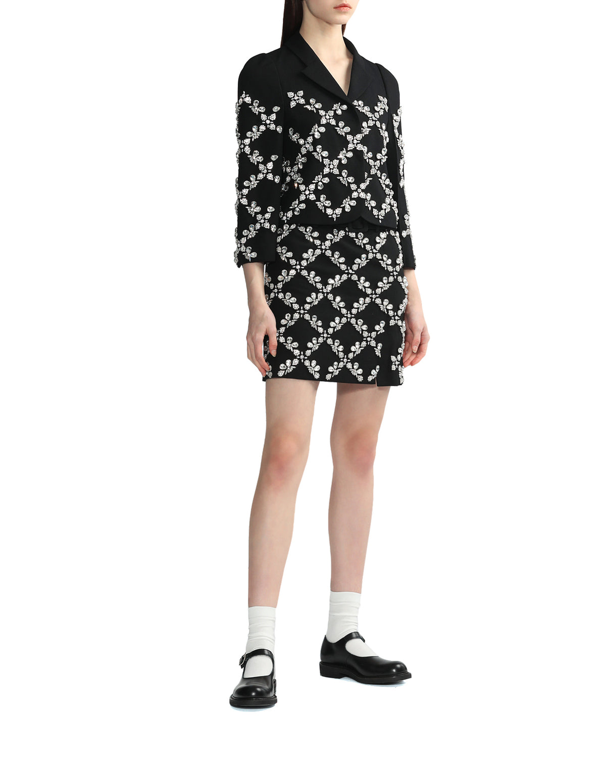Crystal embellished mini skirt
