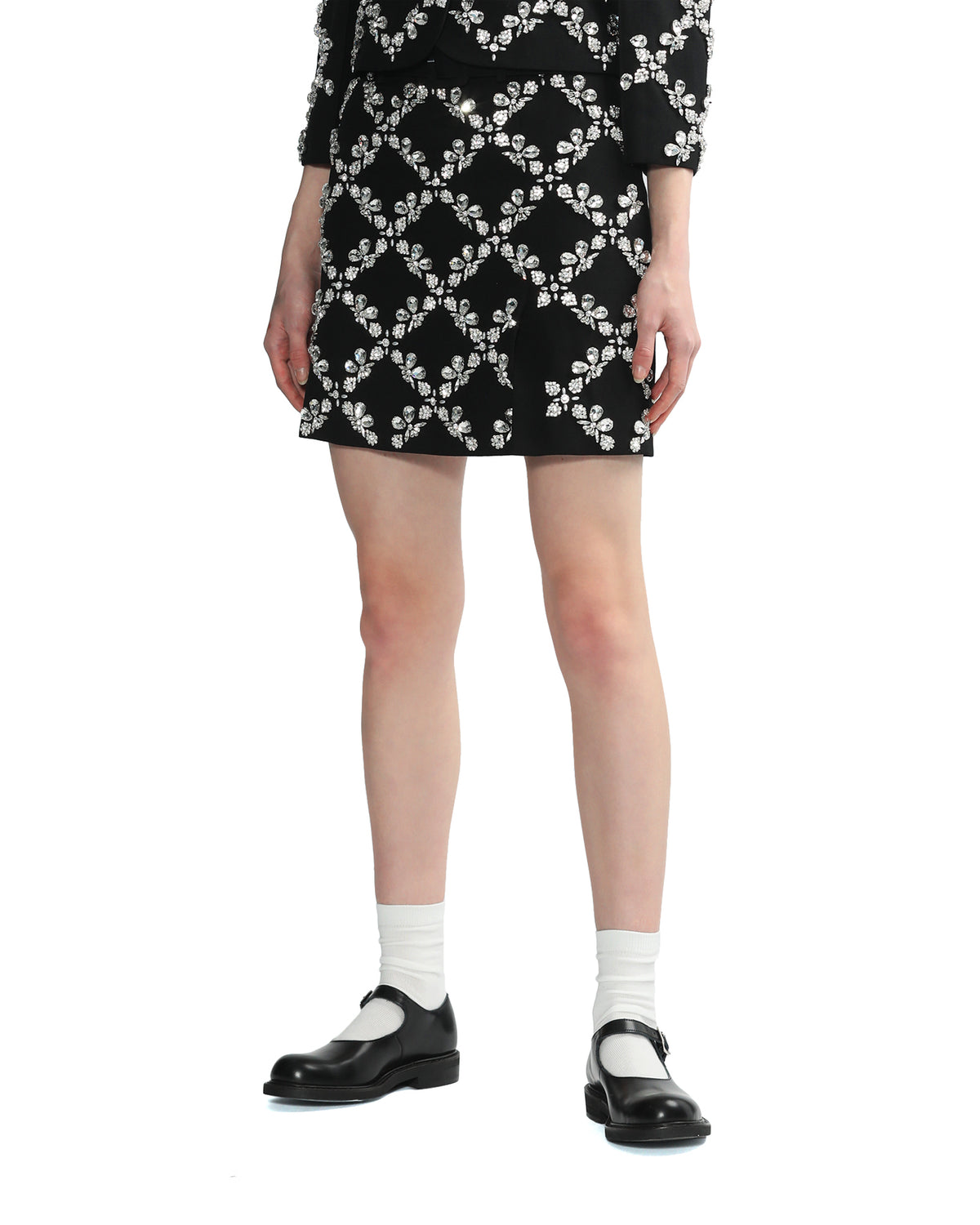 Crystal embellished mini skirt