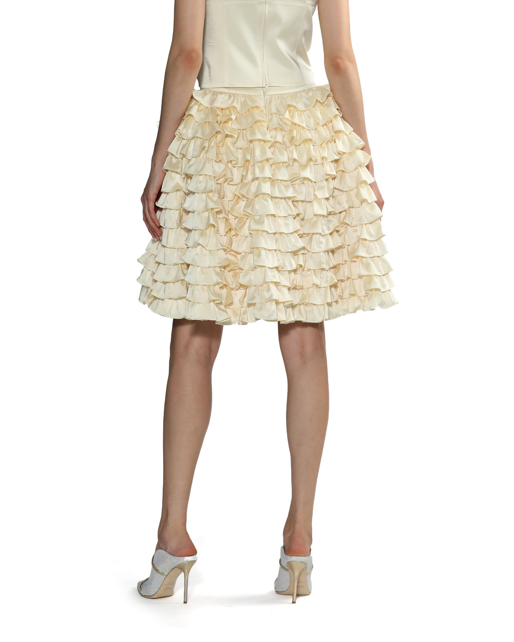 Mercerised ruffle skirt