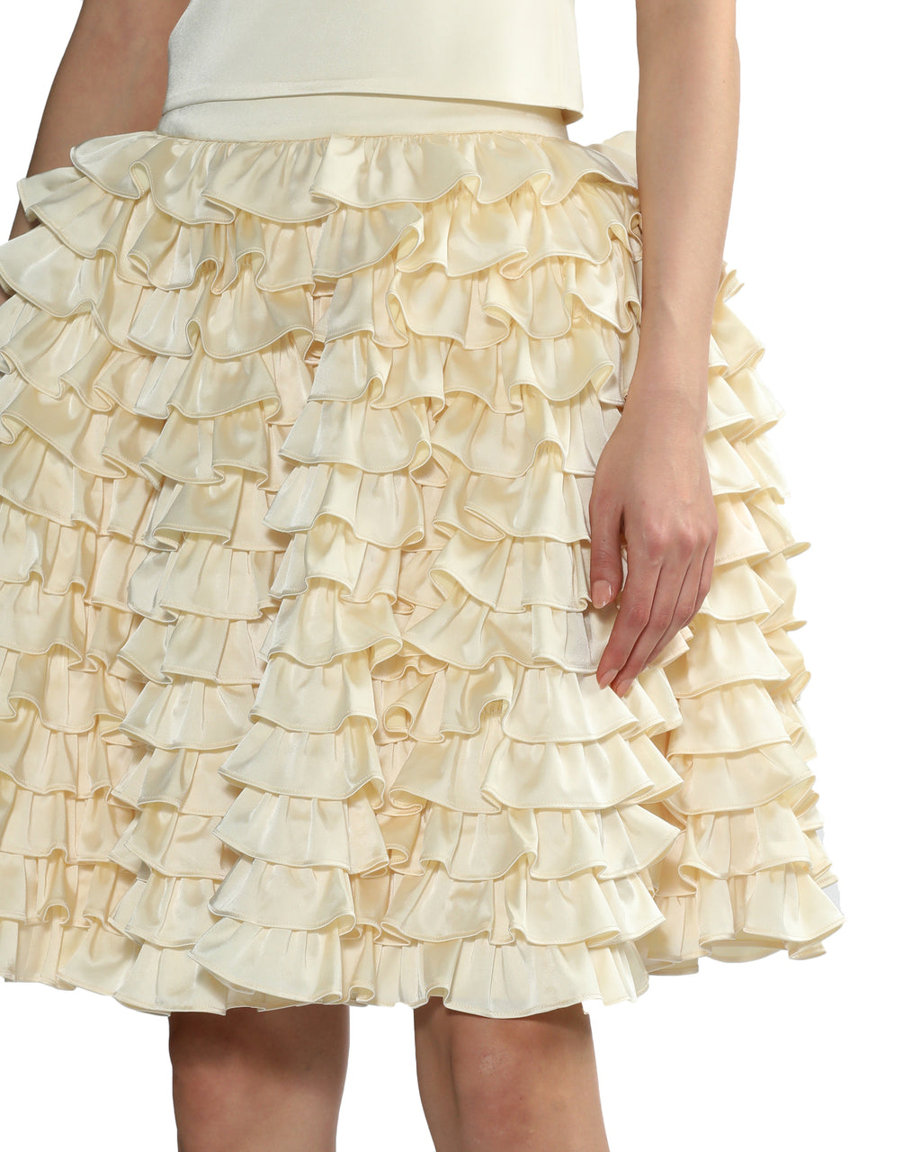 Mercerised ruffle skirt