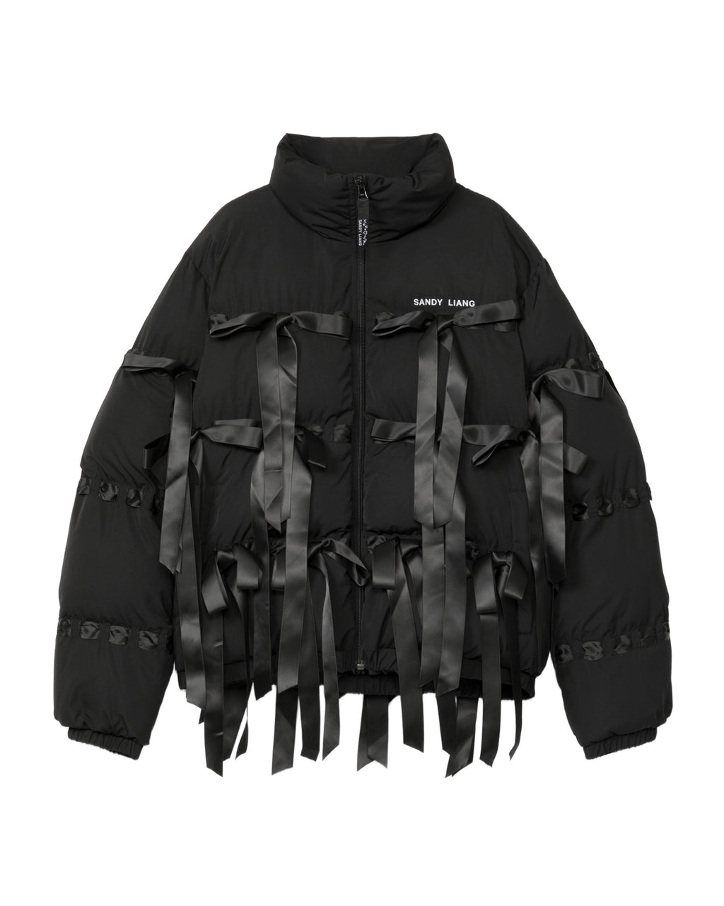 Ribbon puffer jacket