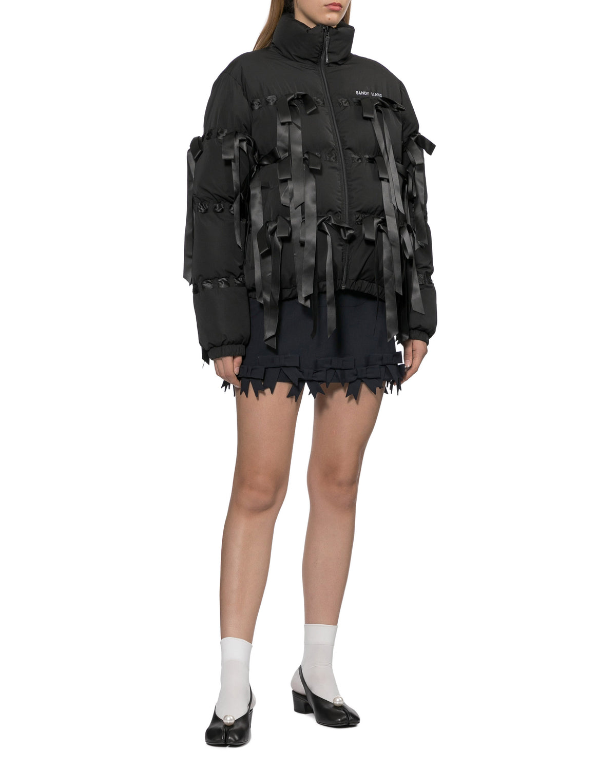 Ribbon puffer jacket