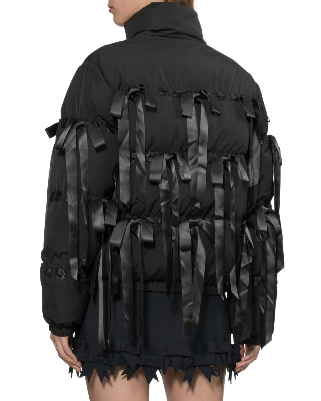 Ribbon puffer jacket