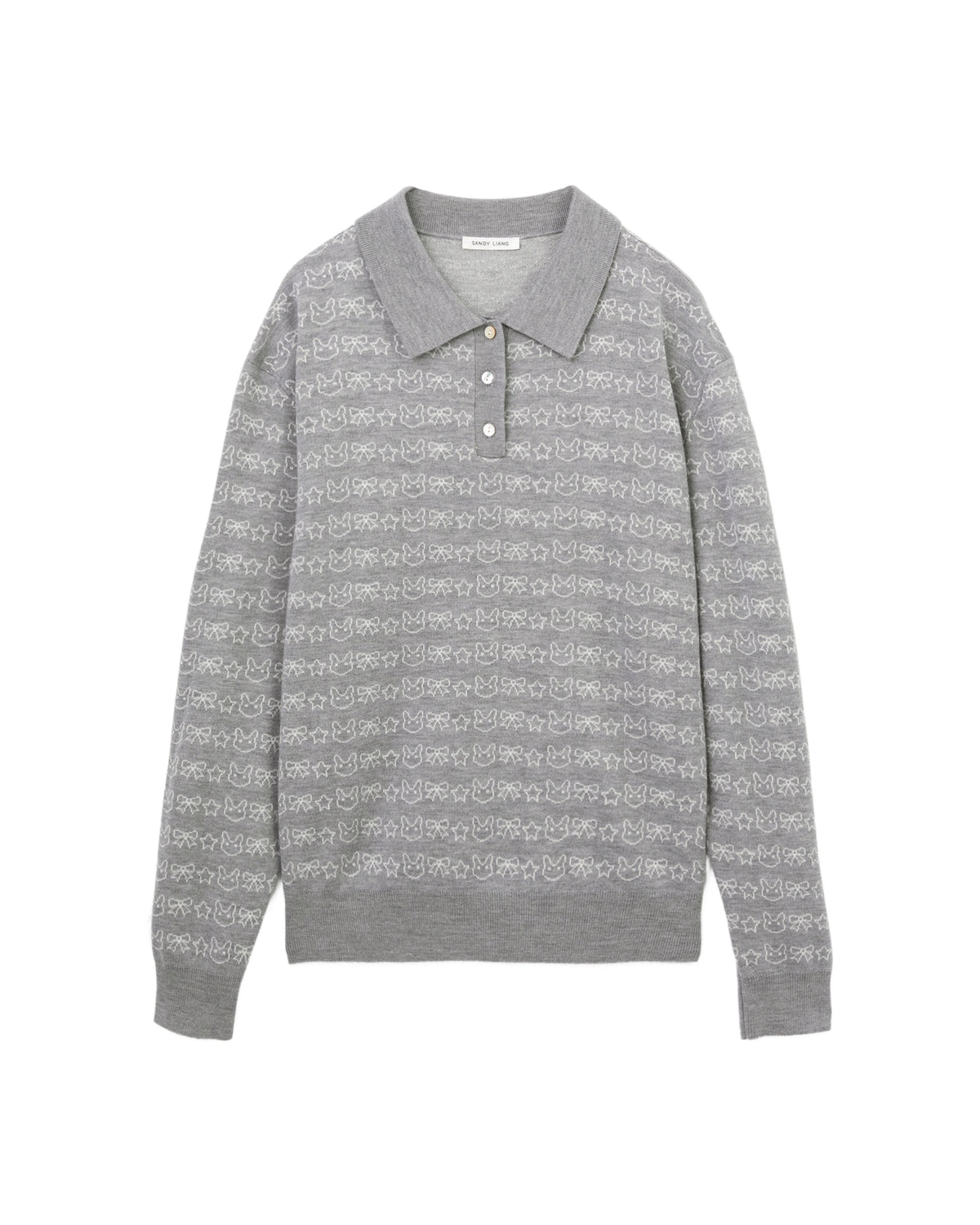 Printed polo sweater