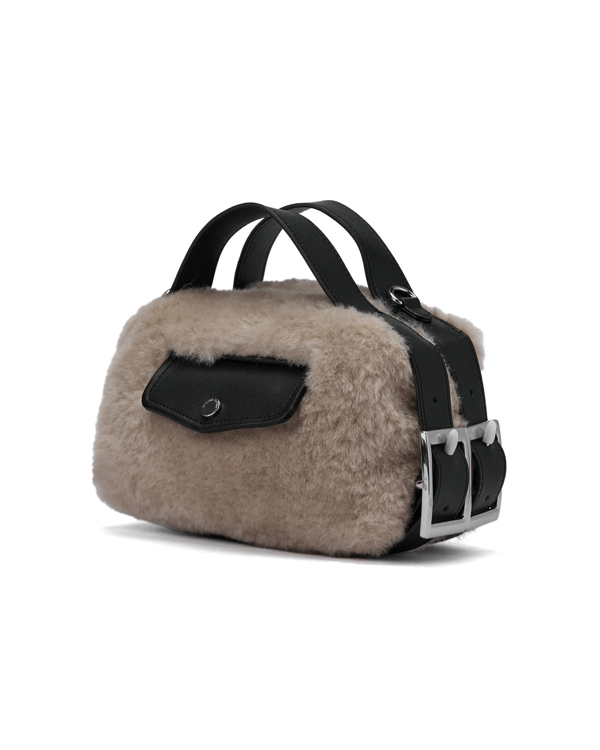 Mini faux fur biker belt bag