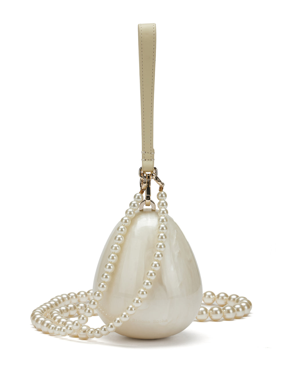 Embellished pearl crossbody micro egg bag
