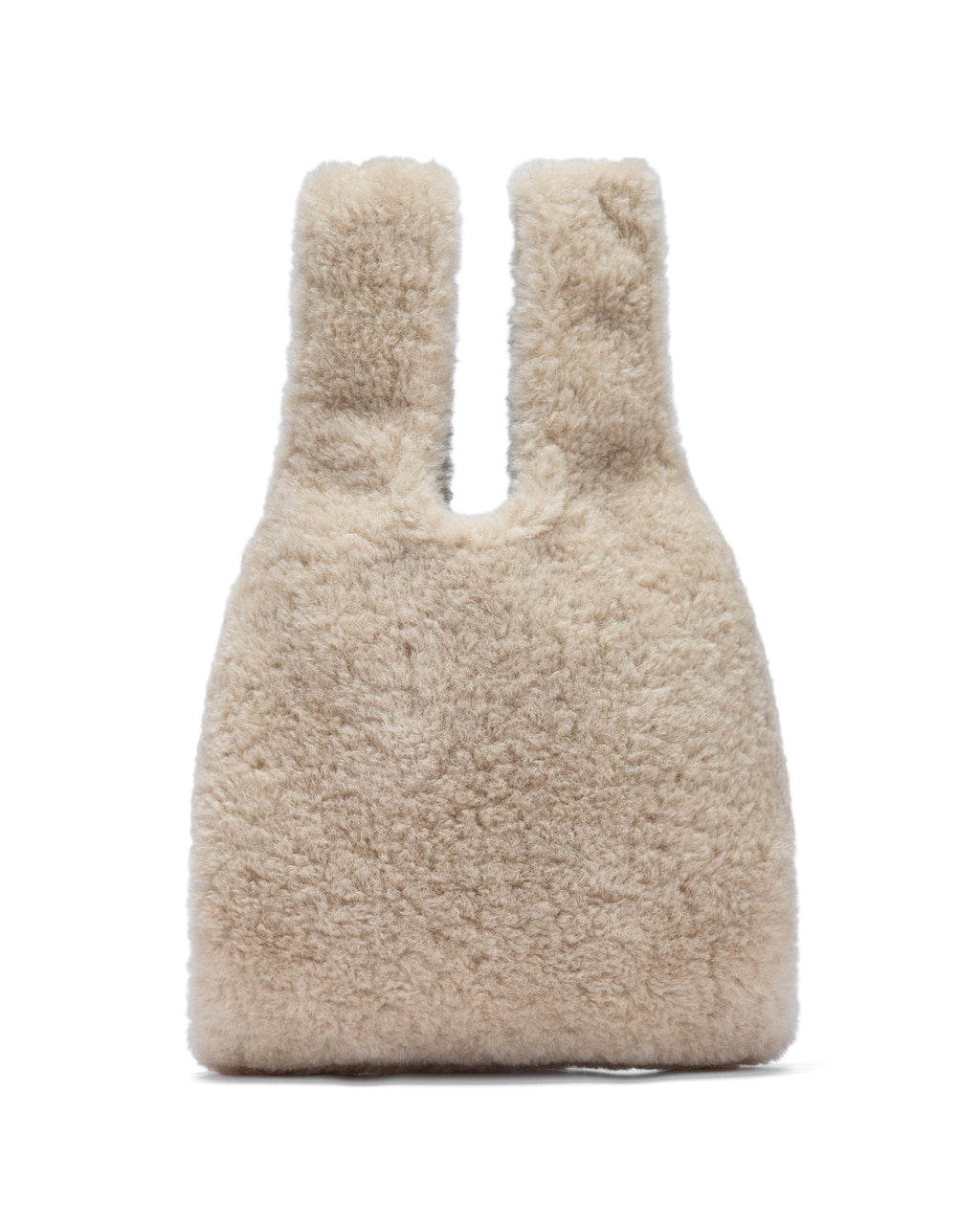 Embellished mini faux fur shopper bag