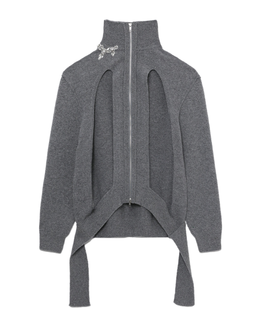 Window zip-up cardigan